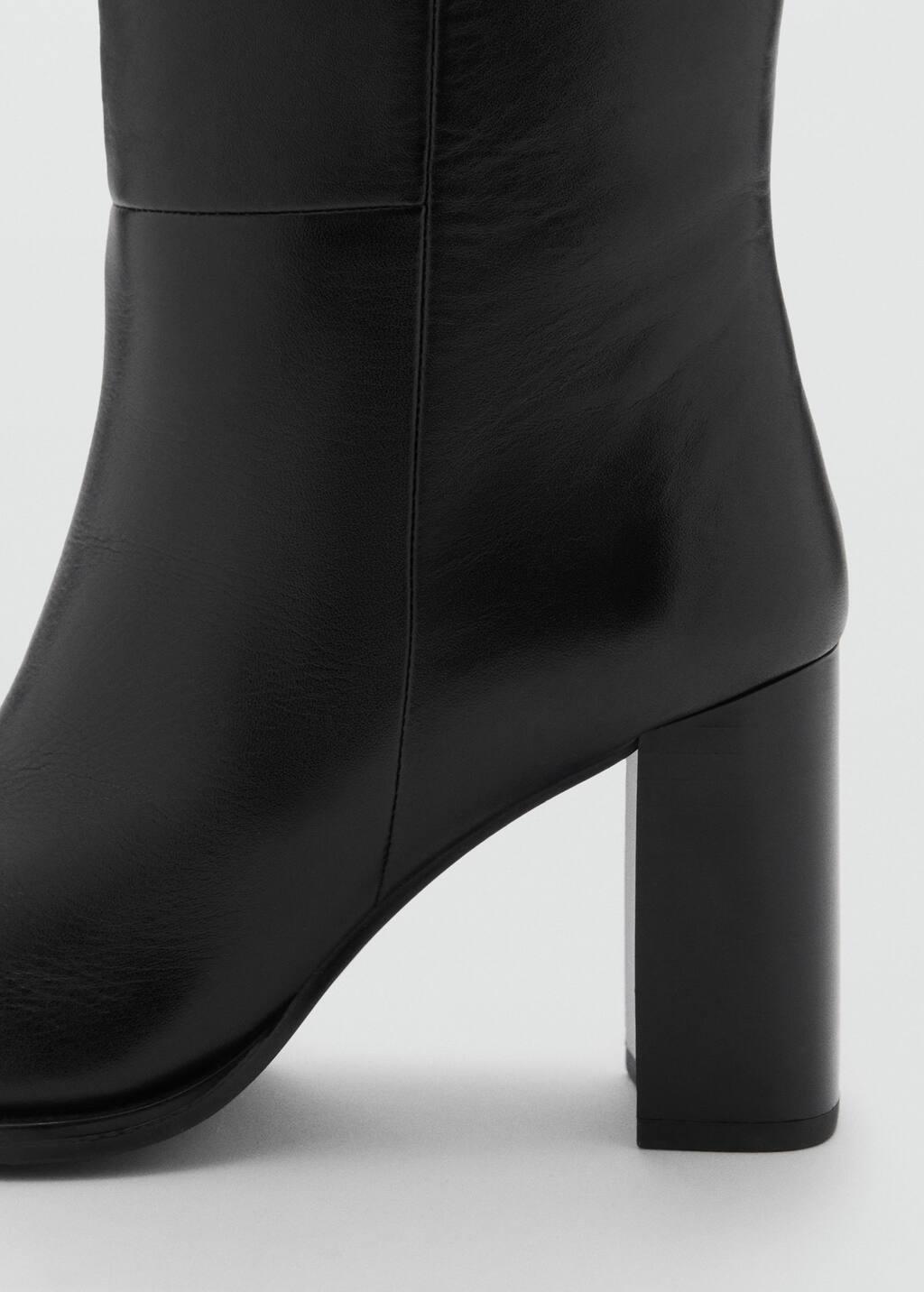 Black High Heel Leather Boot, , large image number 1