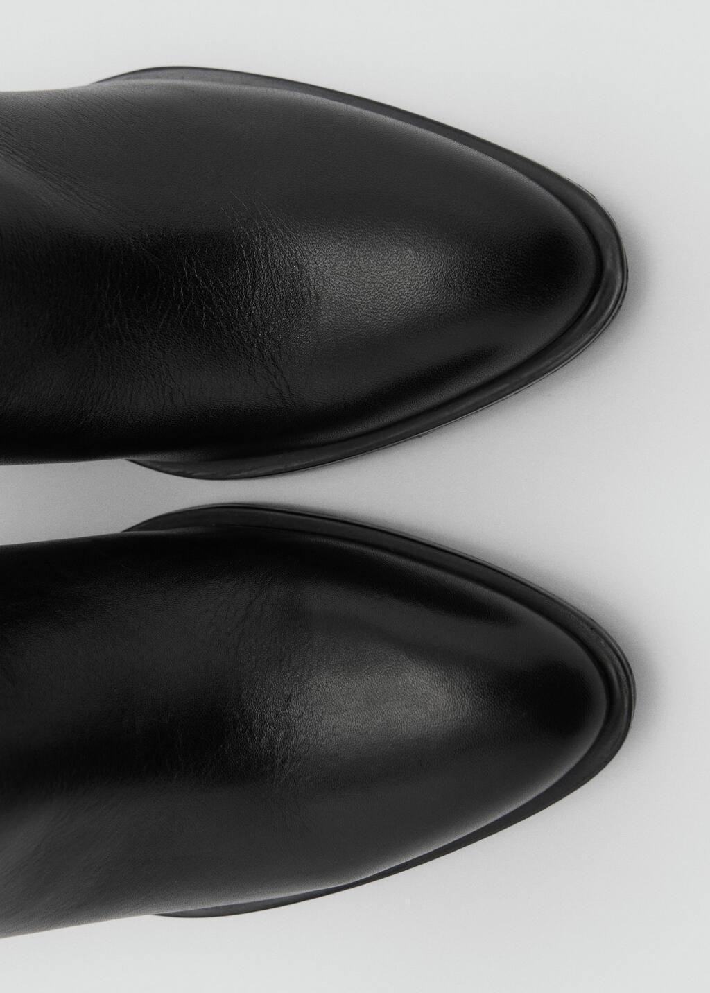 Black High Heel Leather Boot, , large image number 2