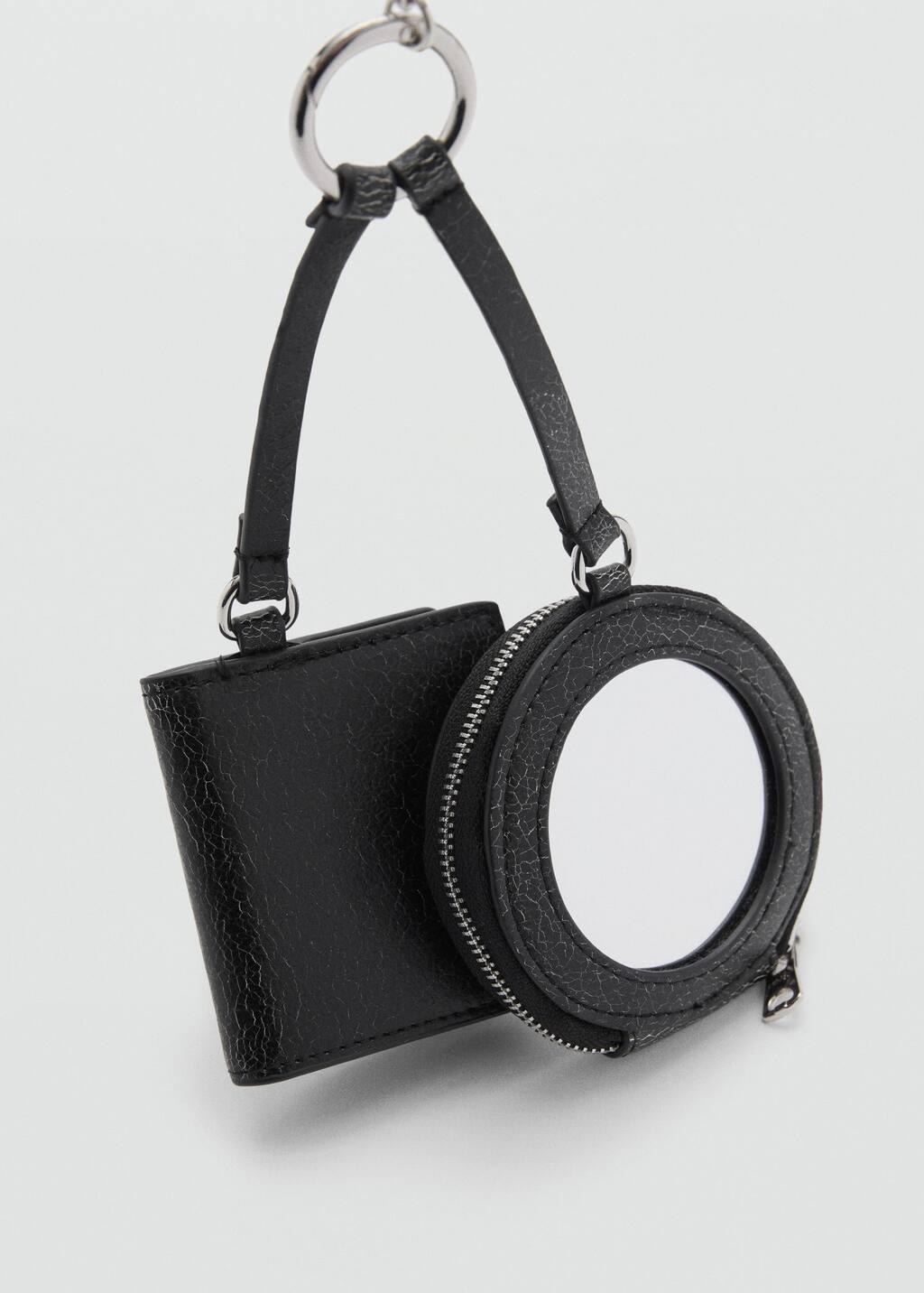 Black Double-Mirror Purse, Black, large image number 2