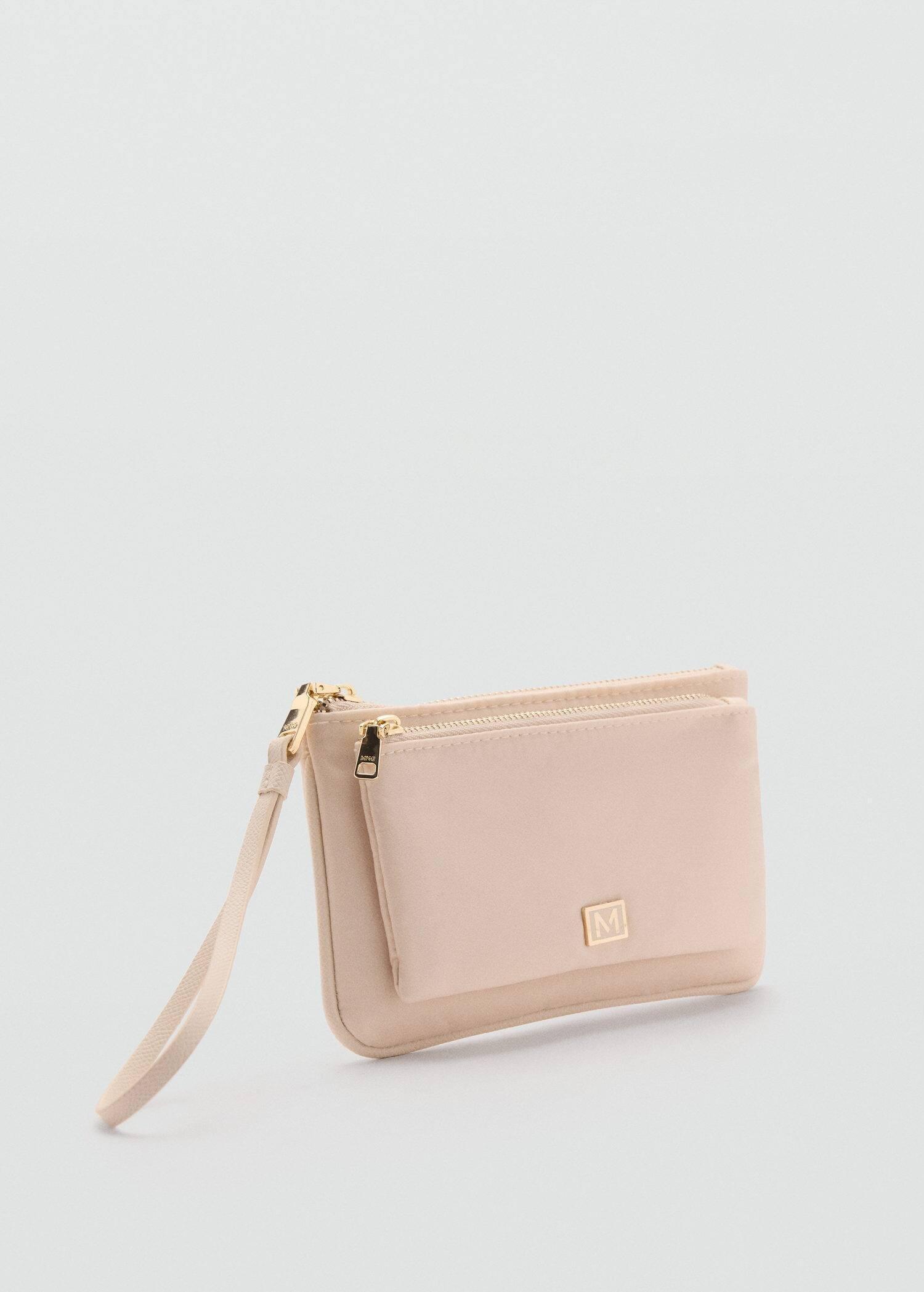 White Double-Compartment Coin Purse With Logo, 0201_02, large image number 0