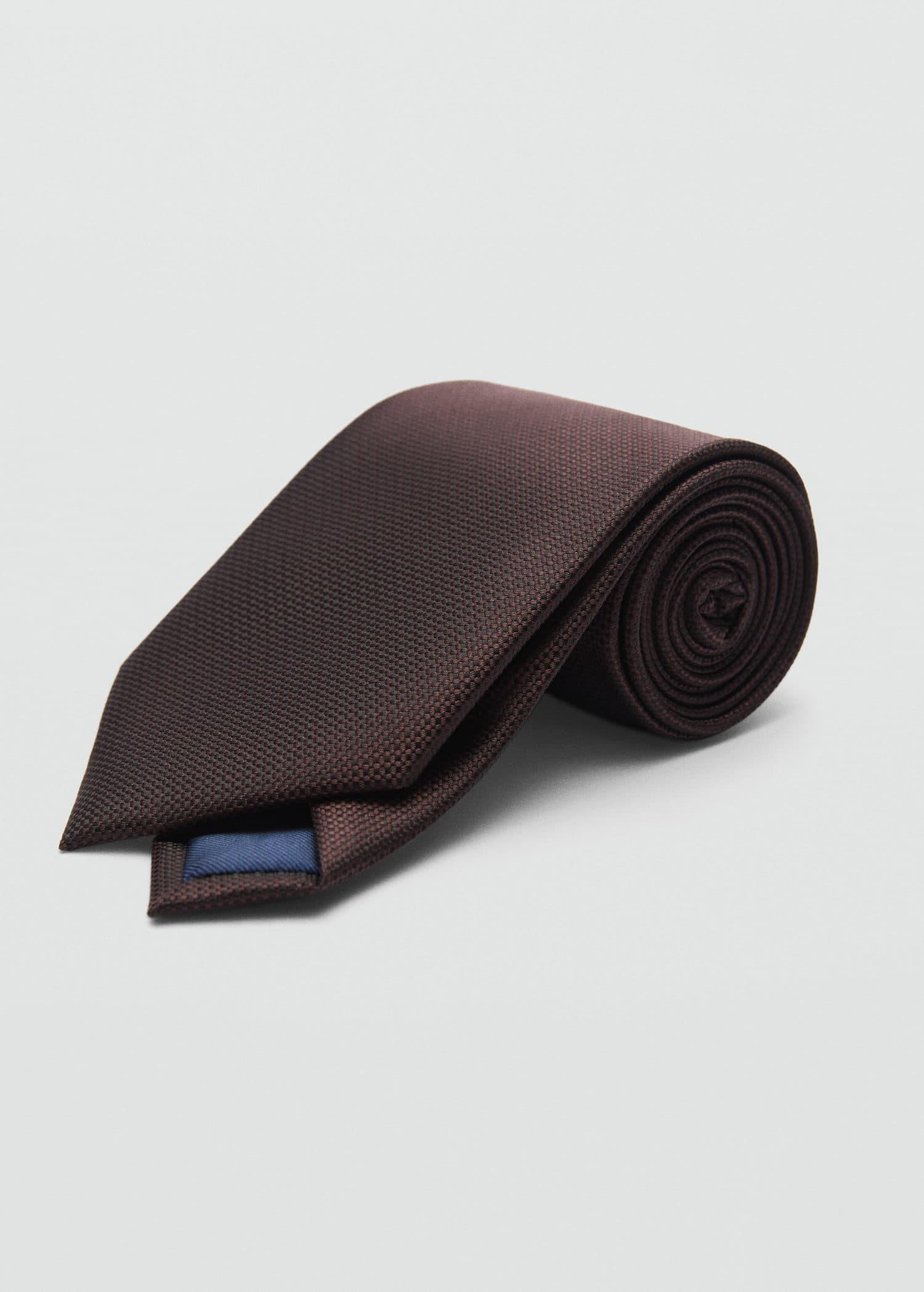 Brown Crease-Resistant Structured Tie, Brown, large image number 0