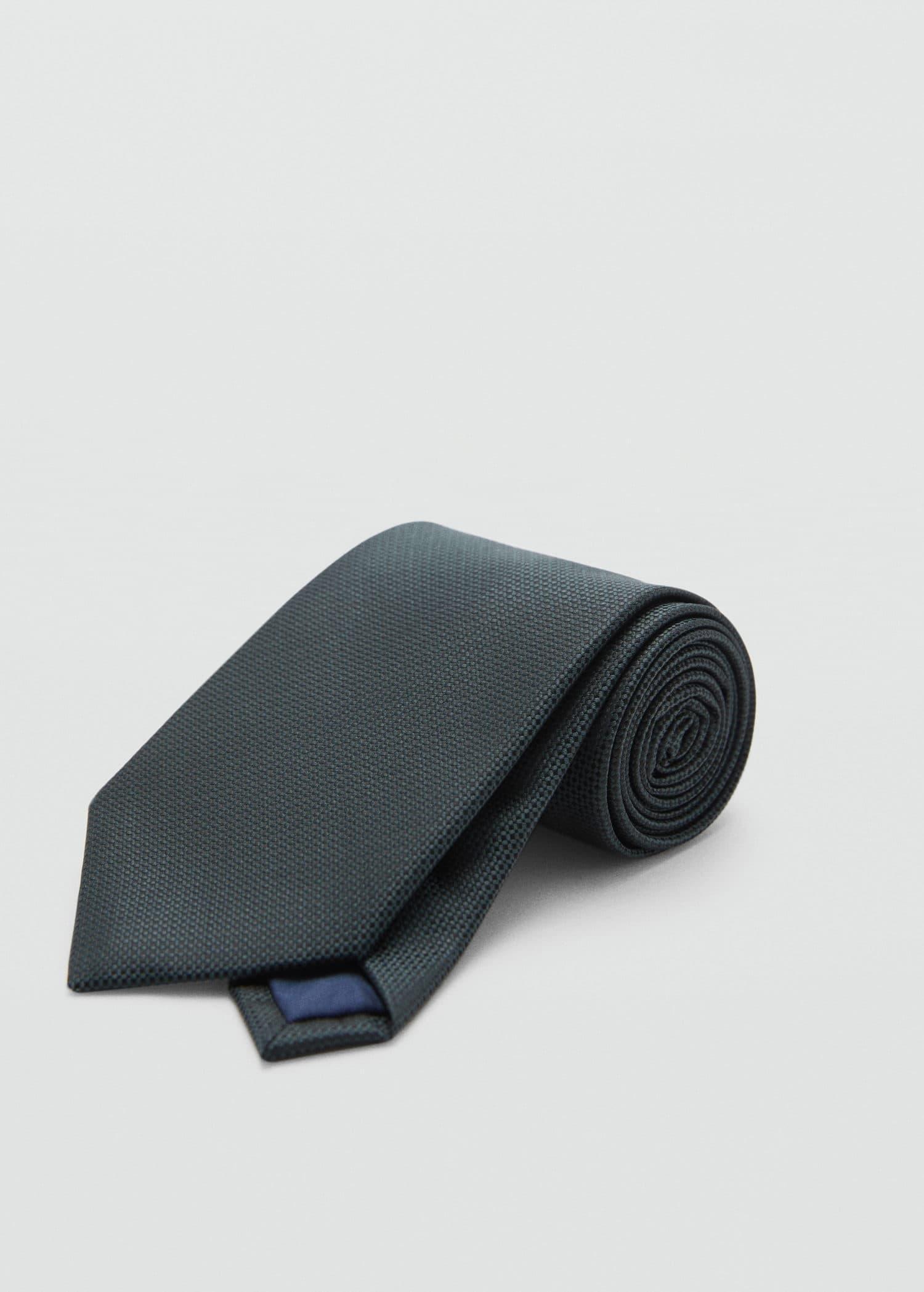 Green Crease-Resistant Structured Tie, Dark Green, large image number 0
