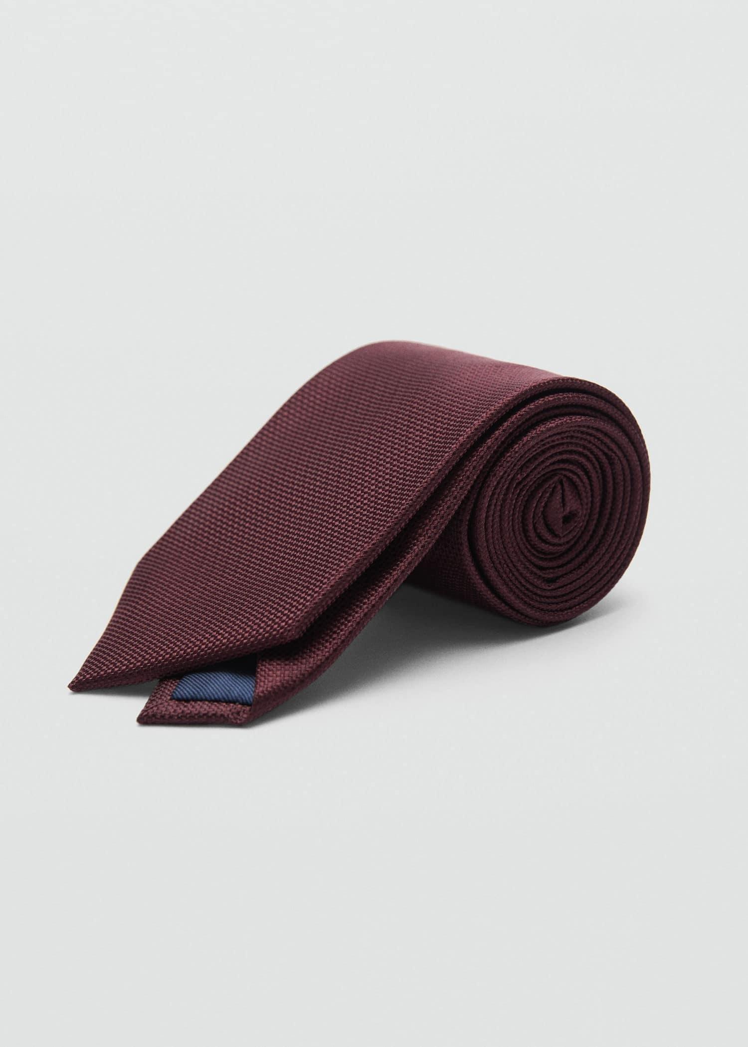 Burgundy Crease-Resistant Structured Tie, Dark Red, large image number 0