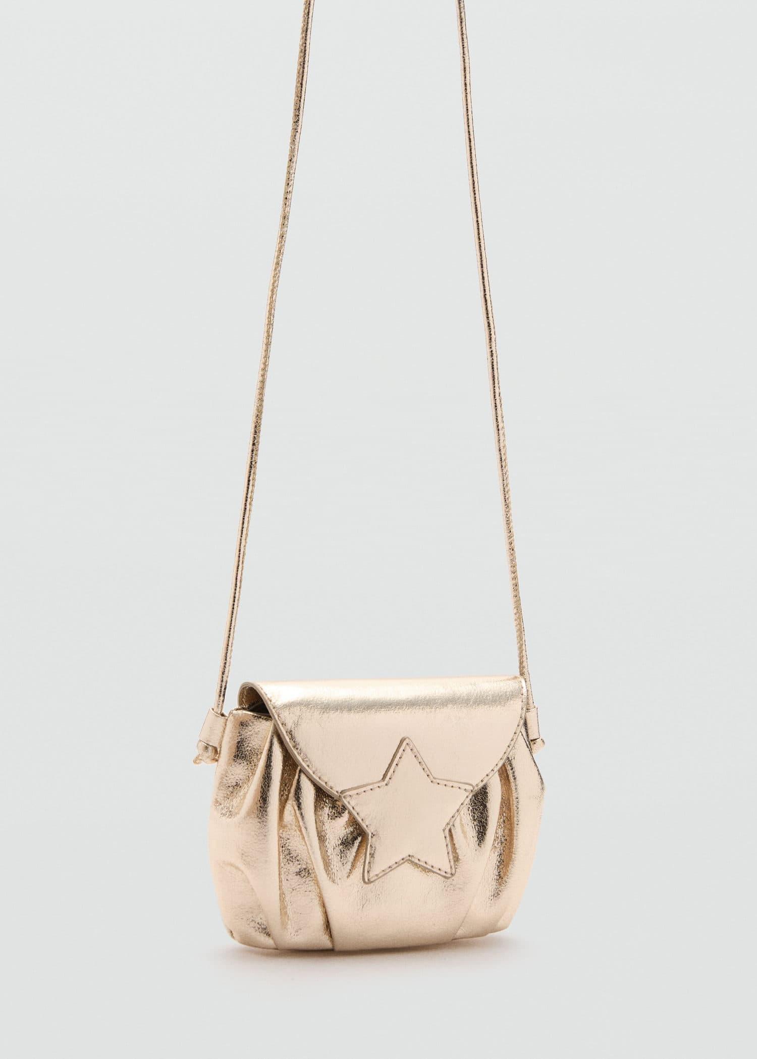 Gold Star Metallic Bag, Kids Girl, Gold, large image number 0