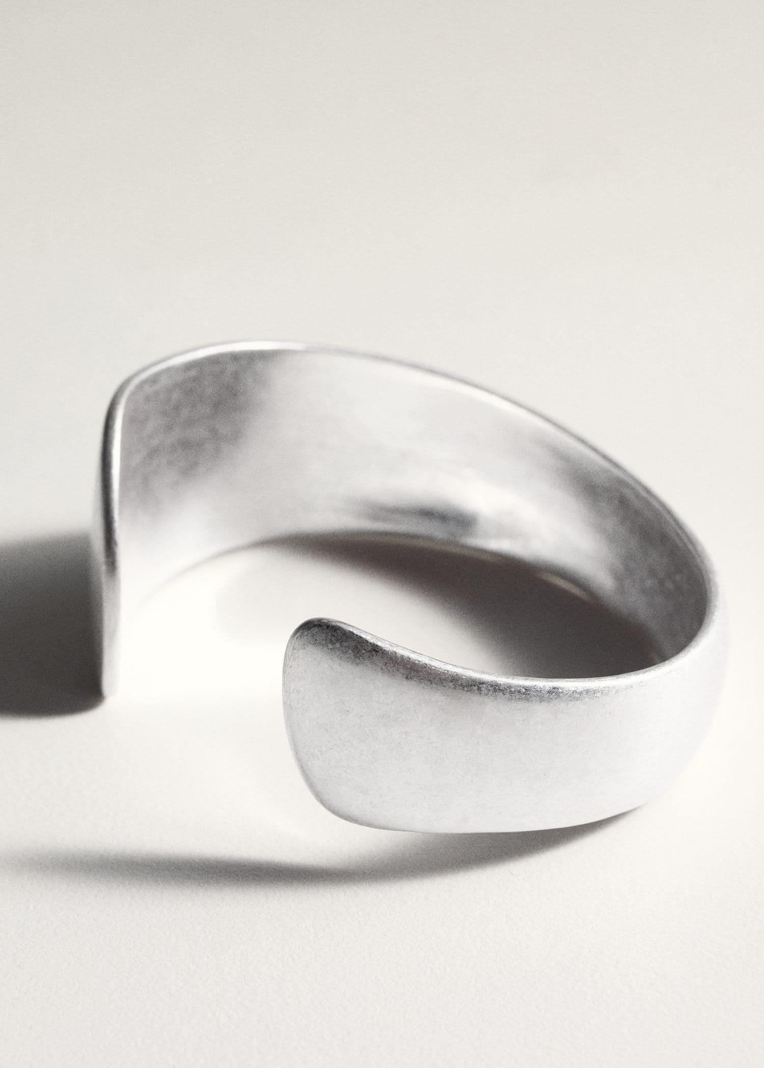 Silver Irregular Rigid Bracelet, Silver, large image number 1