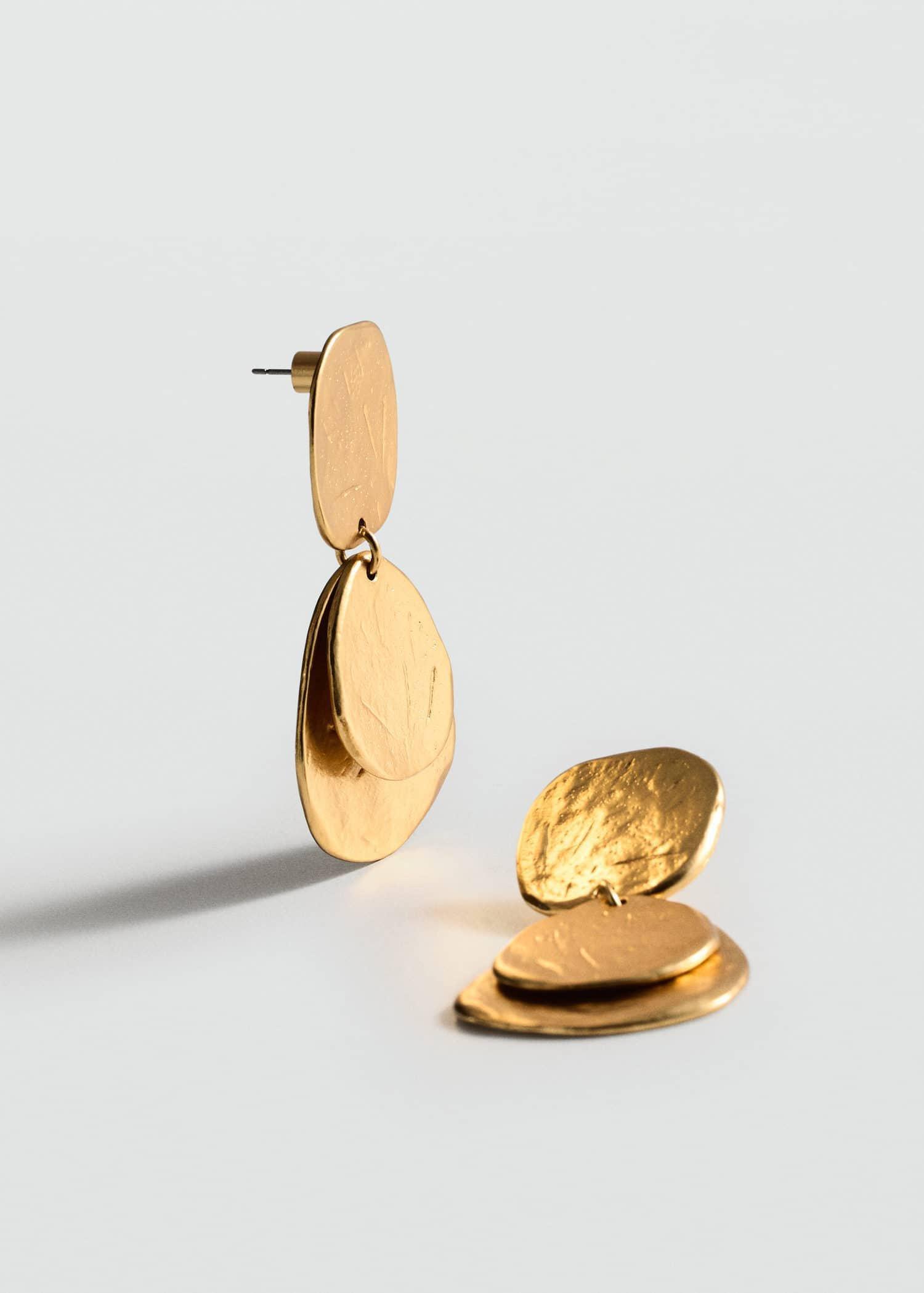 Gold Long Coin Earrings, 0201_OR, large image number 0