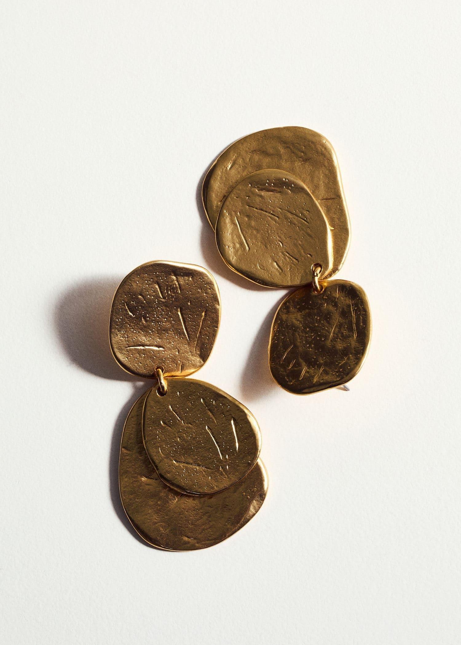 Gold Long Coin Earrings, 0201_OR, large image number 1
