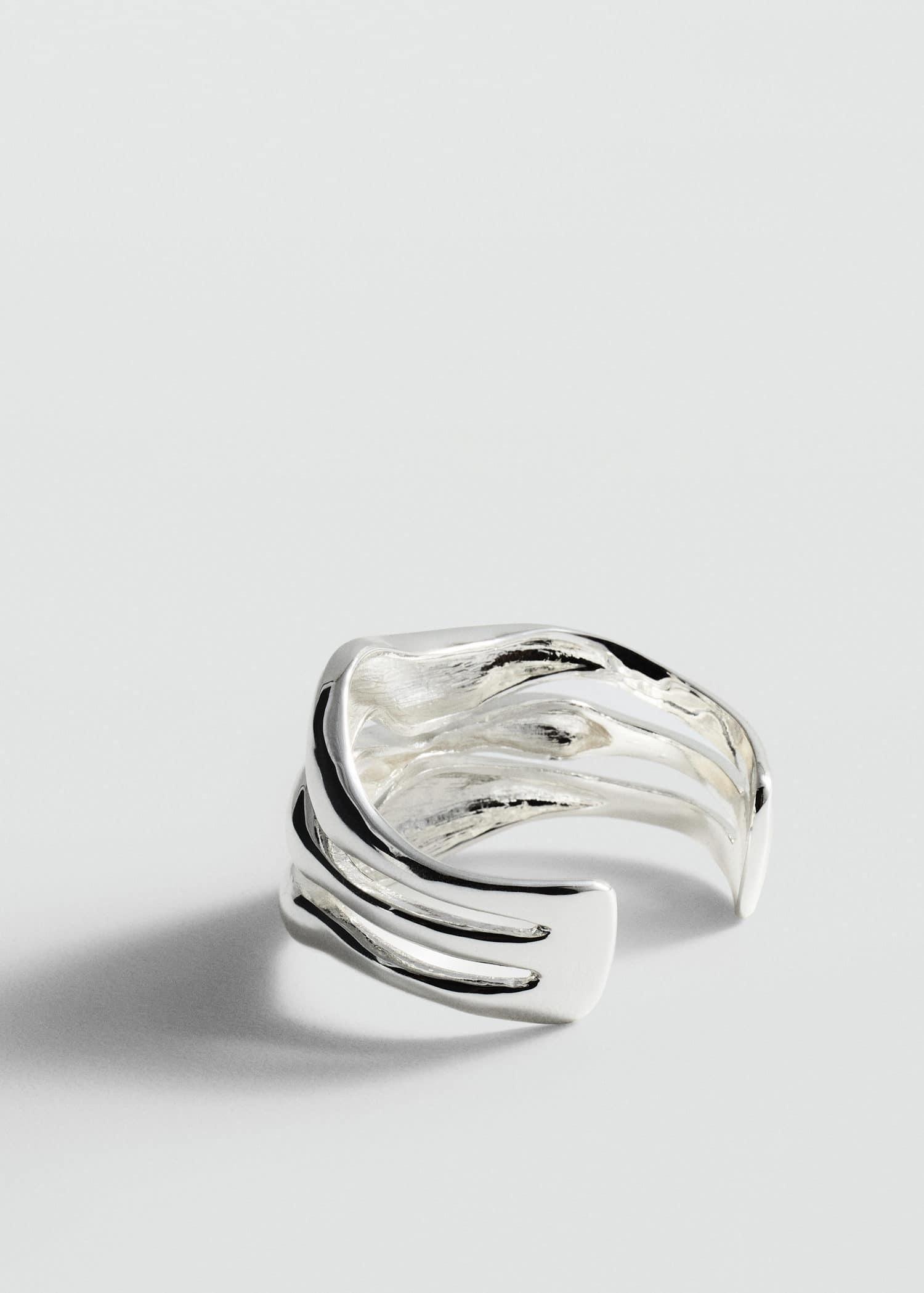 Silver Irregular Triple Bracelet, Silver, large