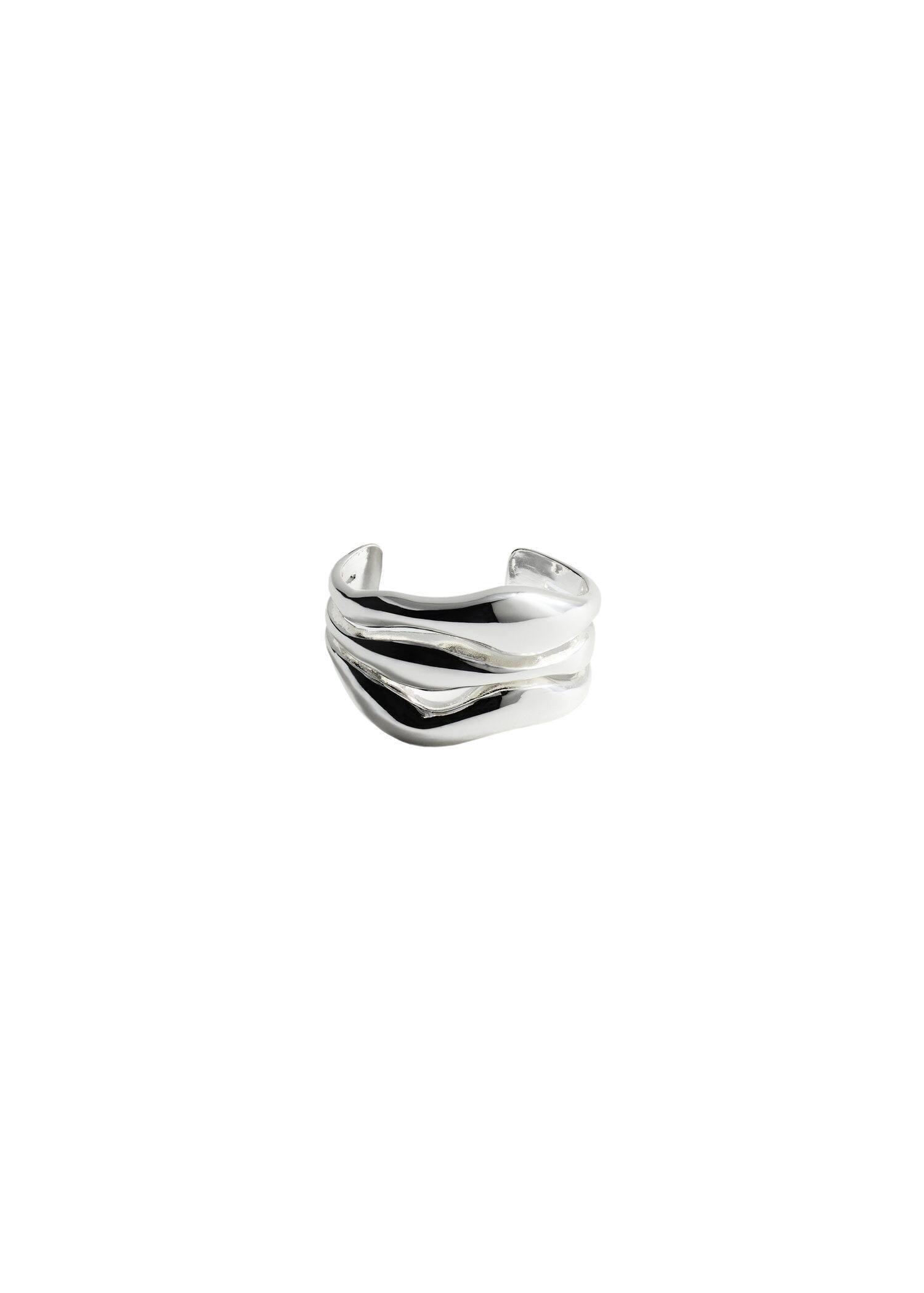 Silver Irregular Triple Bracelet, Silver, large image number 2