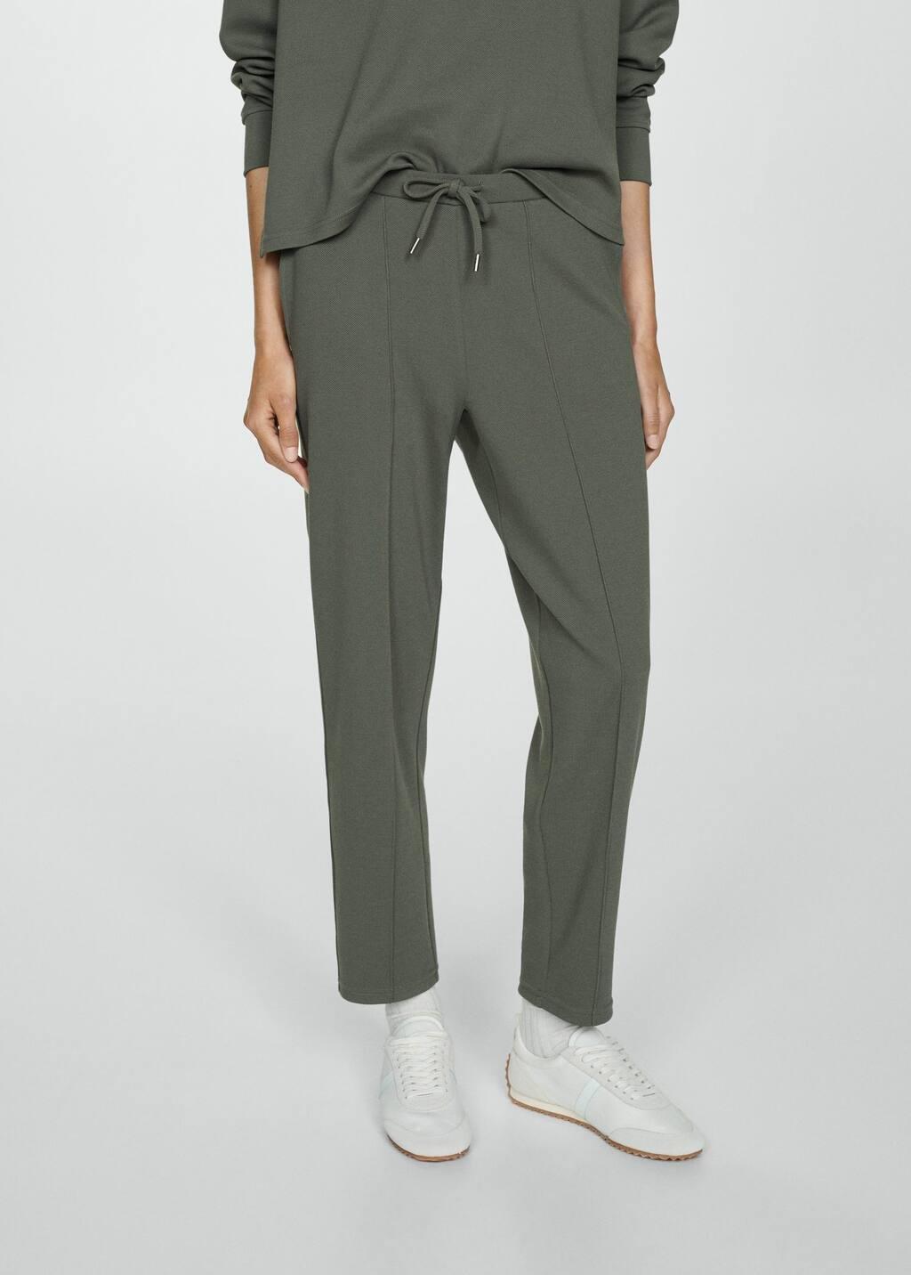 Khaki Jogger Seams Pants, , large image number 0