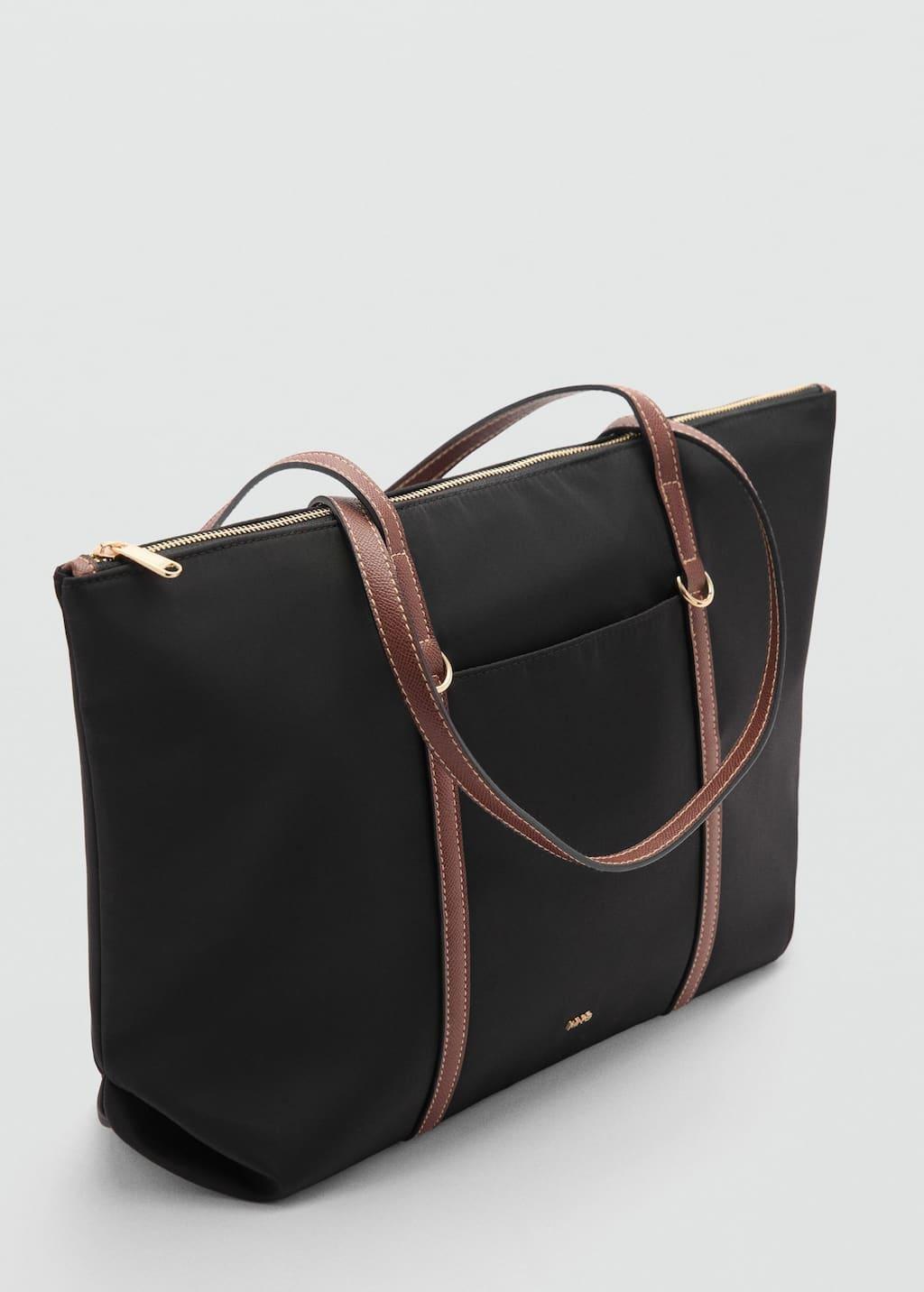Black Nylon Shopper Bag, , large image number 0