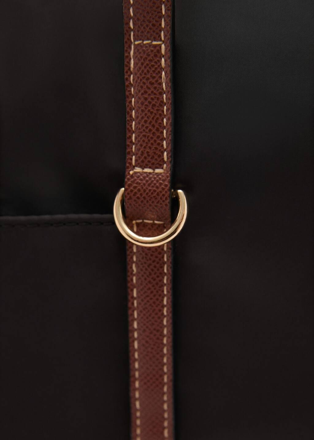 Black Nylon Shopper Bag, , large image number 1