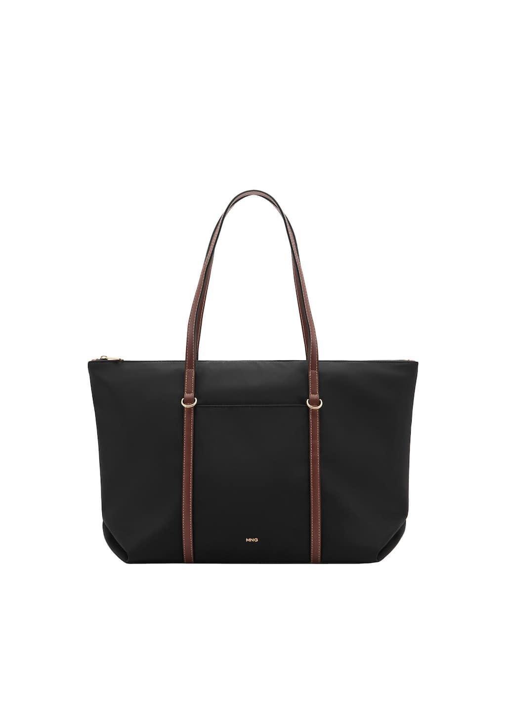 Black Nylon Shopper Bag, , large image number 3