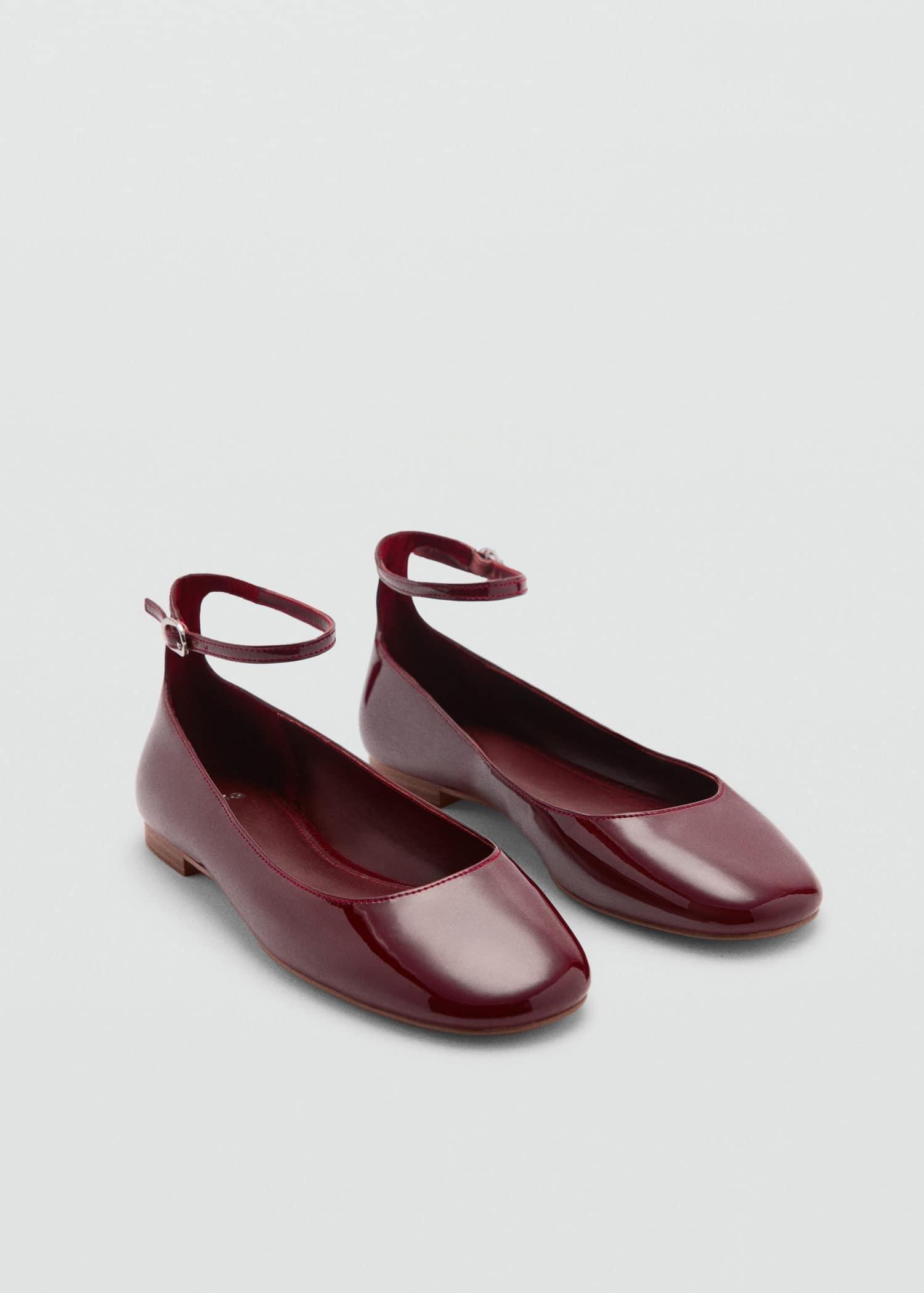 Red Patent Leather-Effect Ballet Flats, , large image number 0