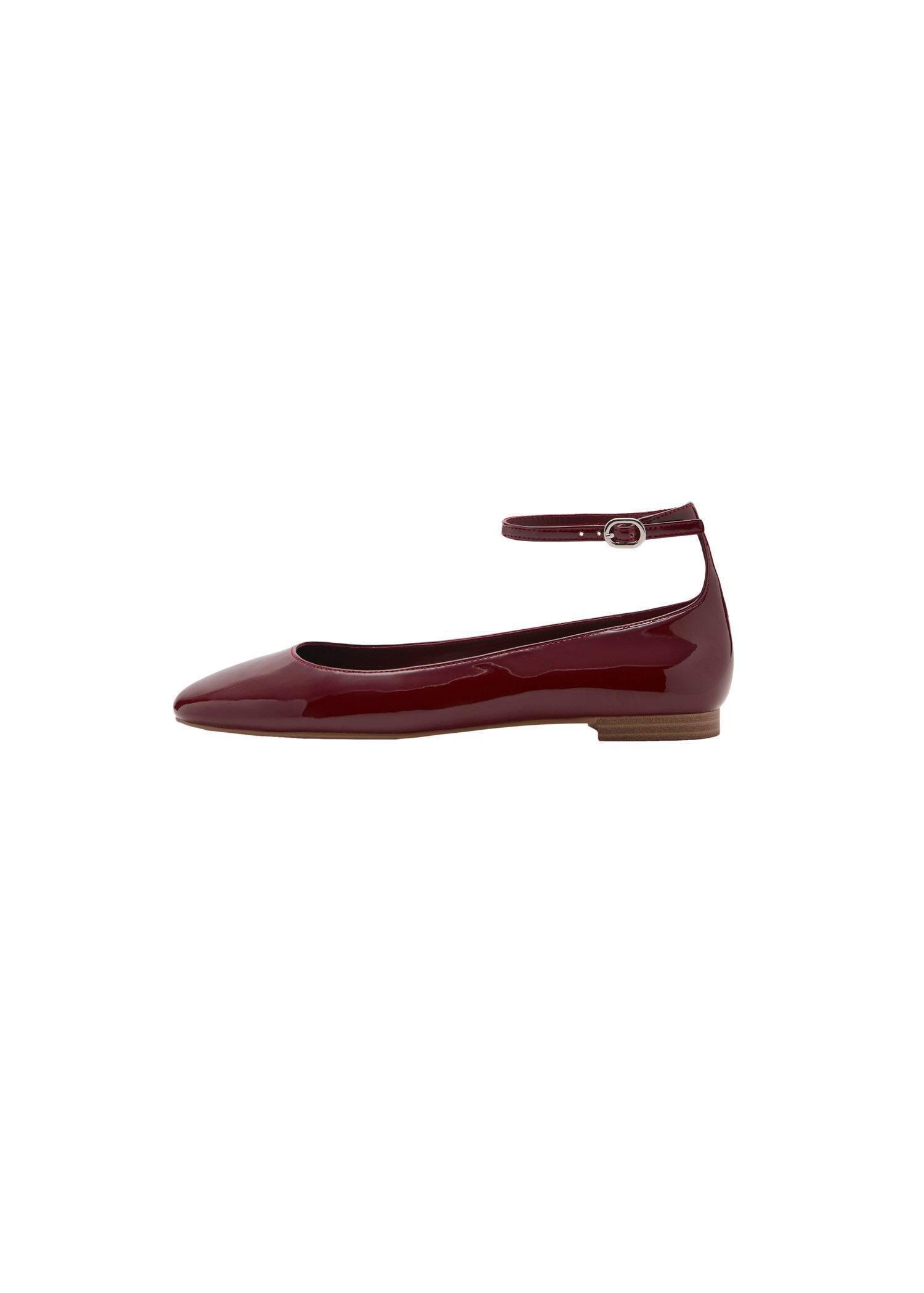 Red Patent Leather-Effect Ballet Flats, , large image number 3