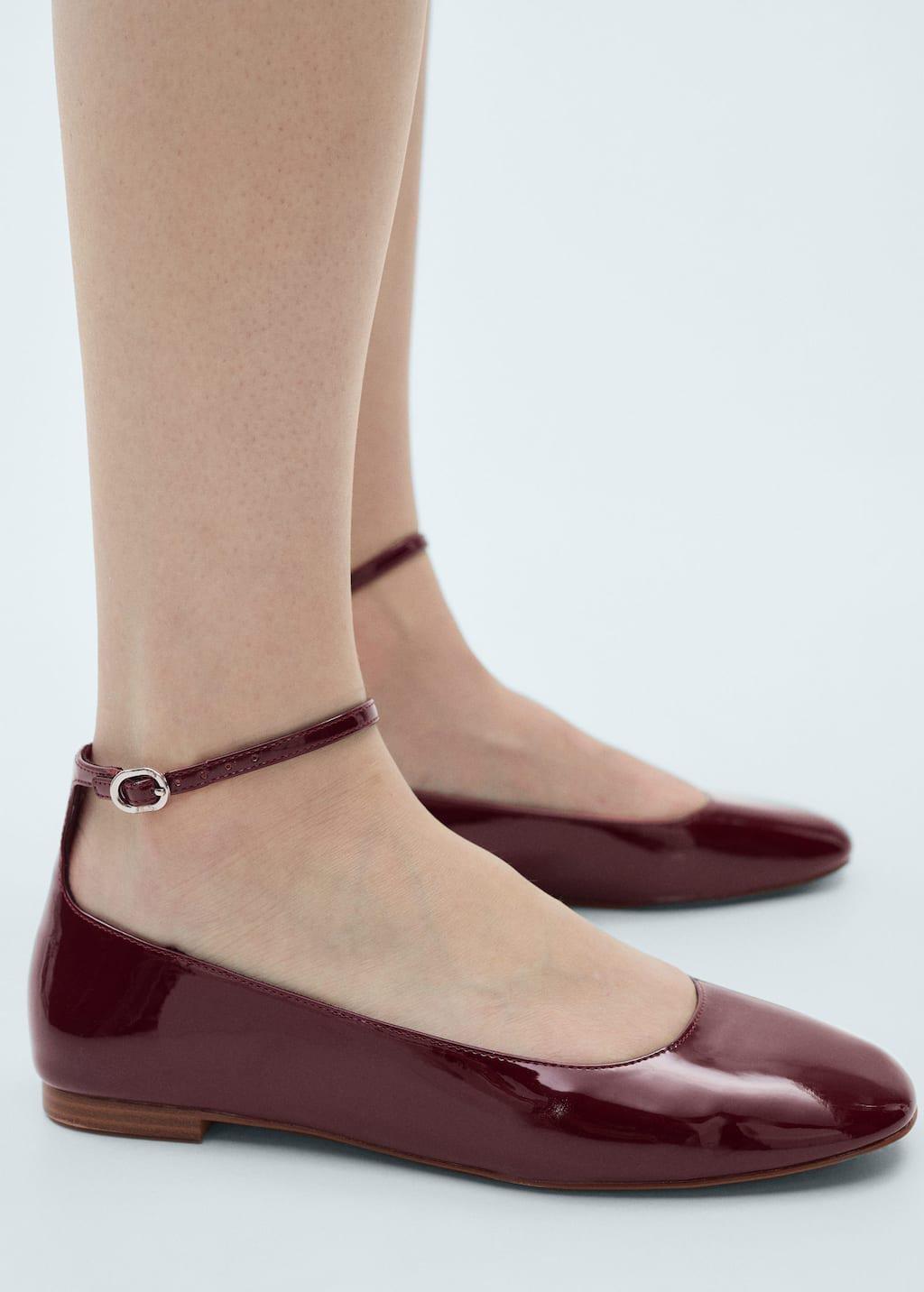 Red Patent Leather-Effect Ballet Flats, , large image number 5
