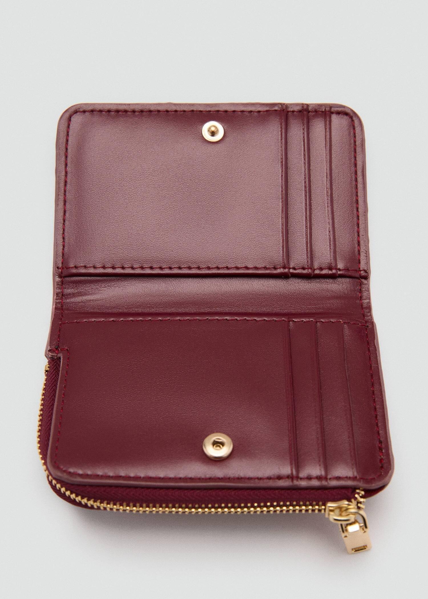 Red Crocodile-Effect Wallet, Dark Red, large image number 0
