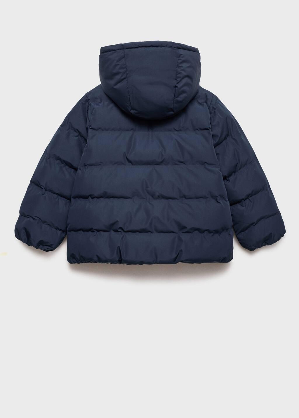 Navy Hood Quilted Coat, Kids Girl, , large image number 1