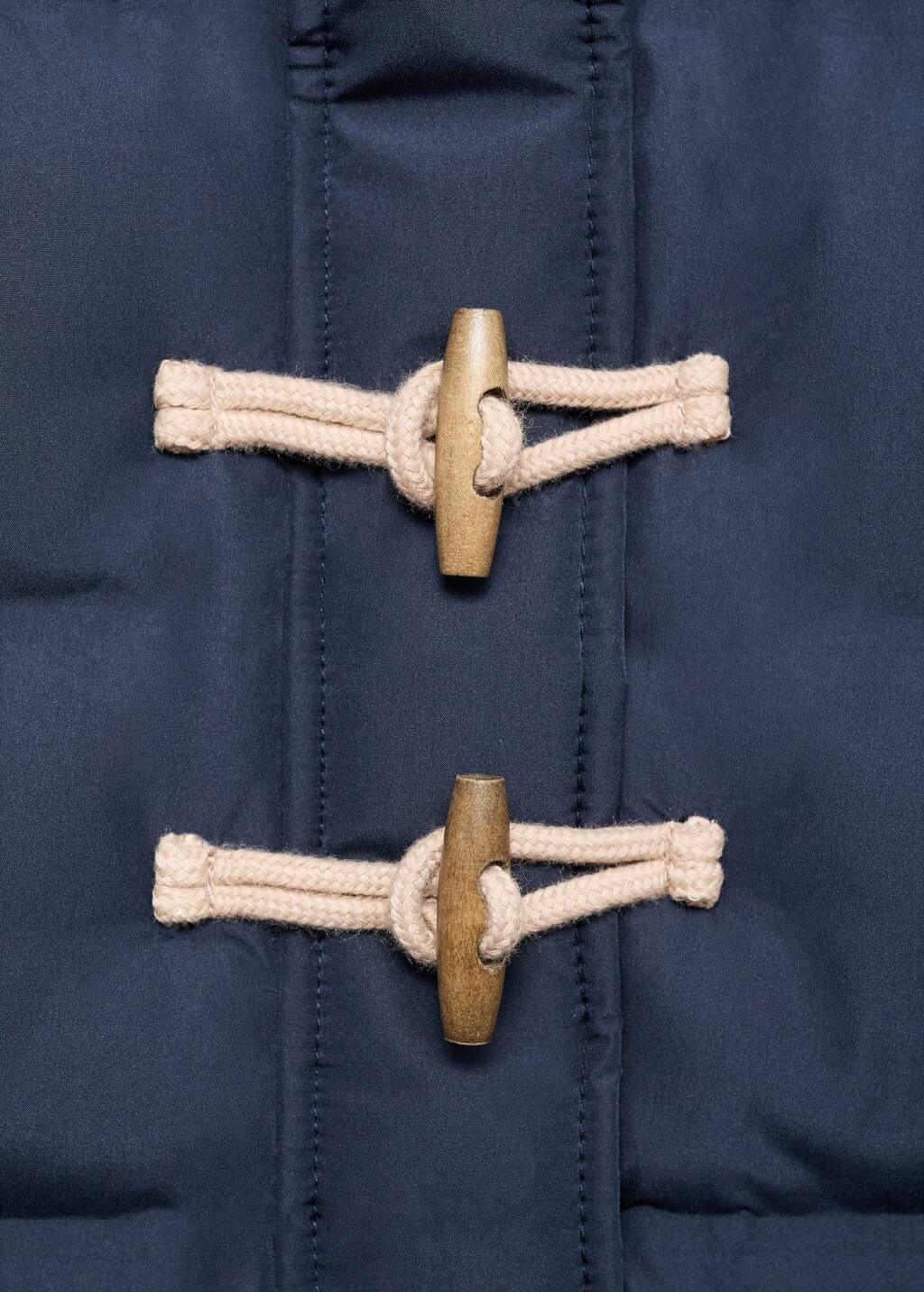 Navy Hood Quilted Coat, Kids Girl, , large image number 2