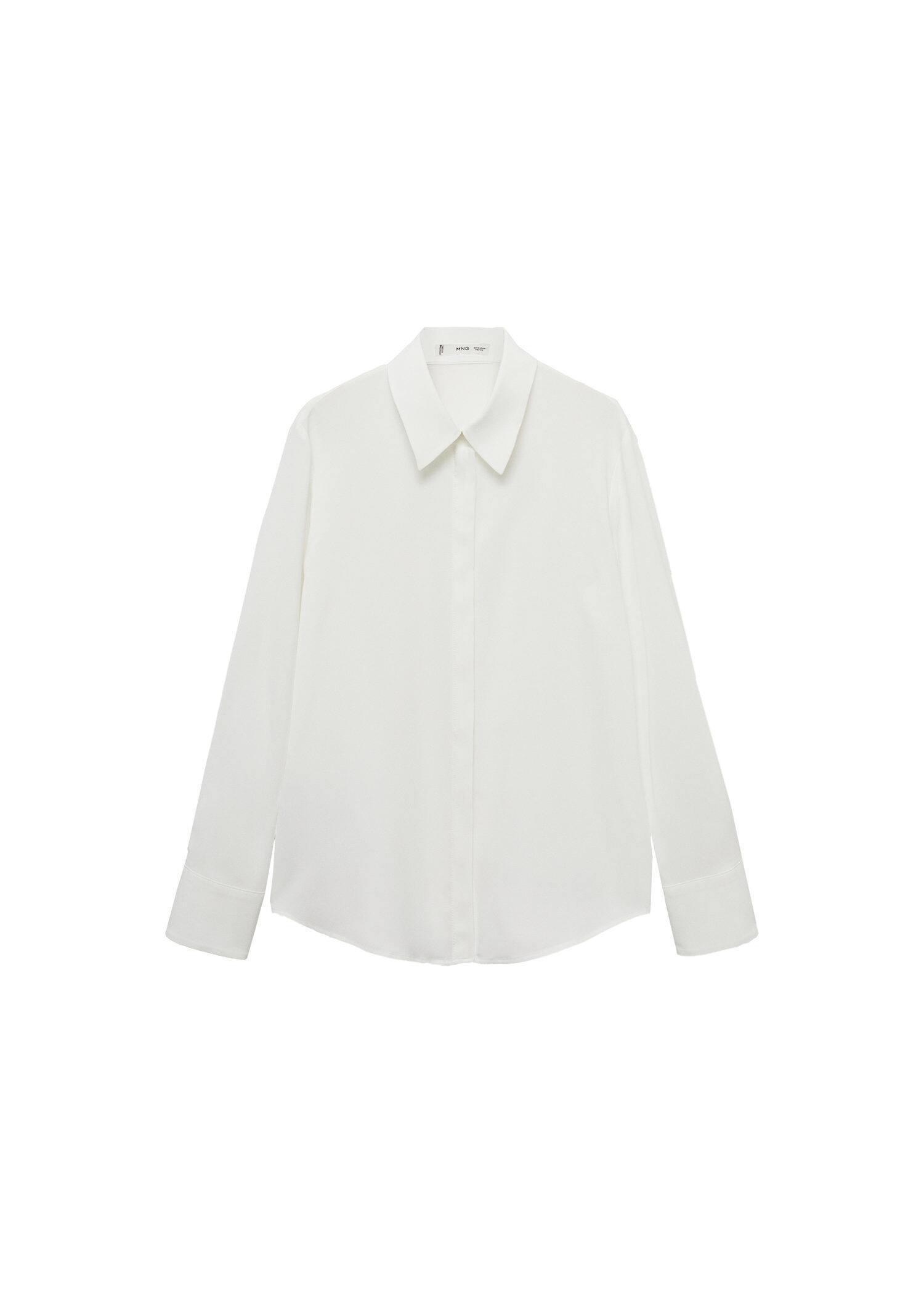 White Fluid Long-Sleeved Shirt, , large image number 3