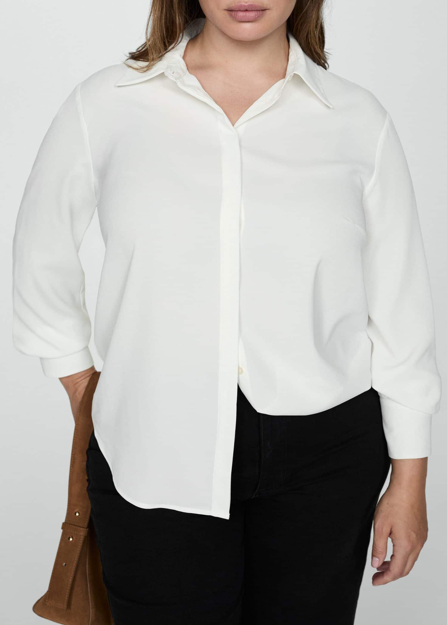 White Fluid Long-Sleeved Shirt, , large image number 5