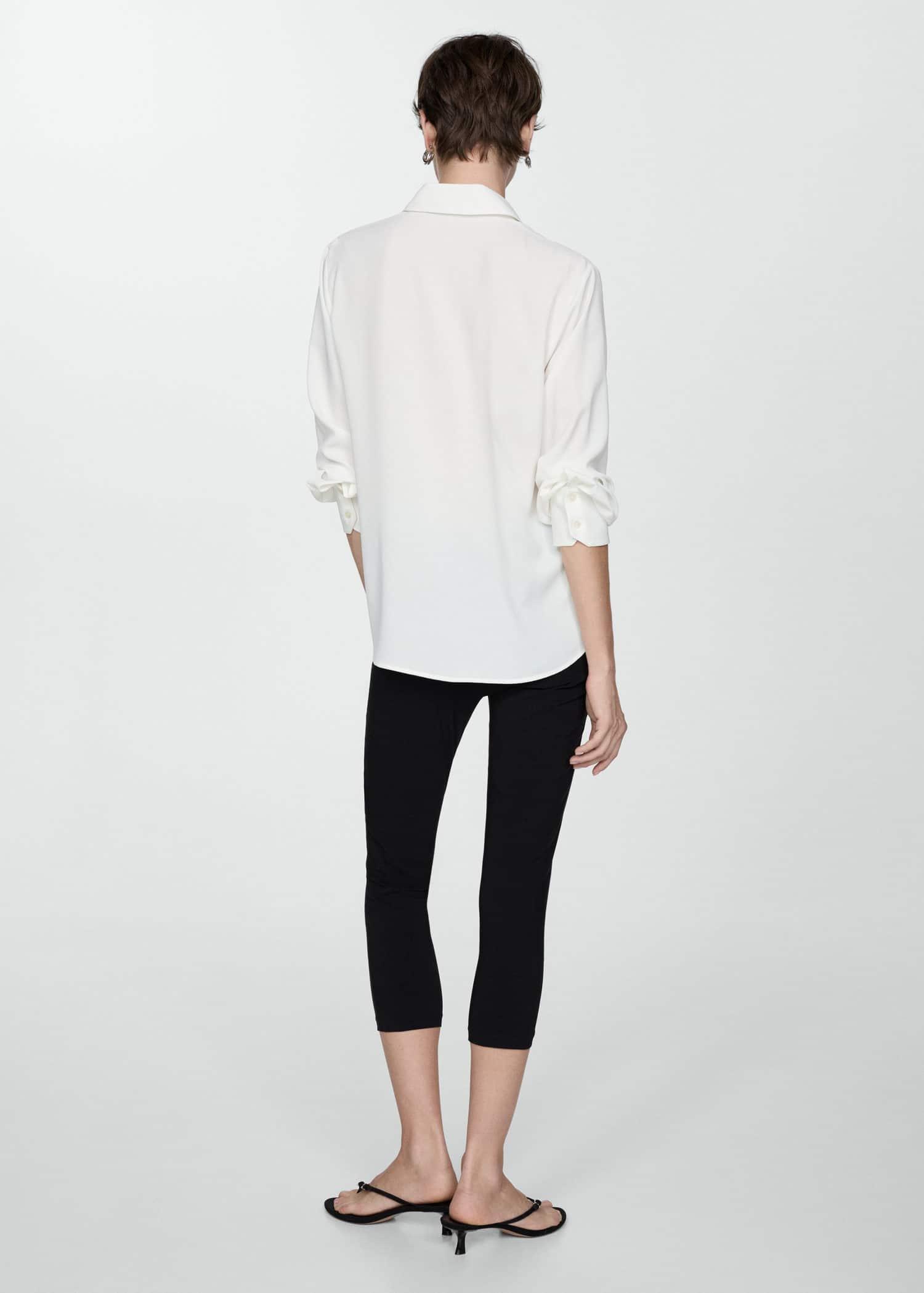 White Fluid Long-Sleeved Shirt, , large image number 7