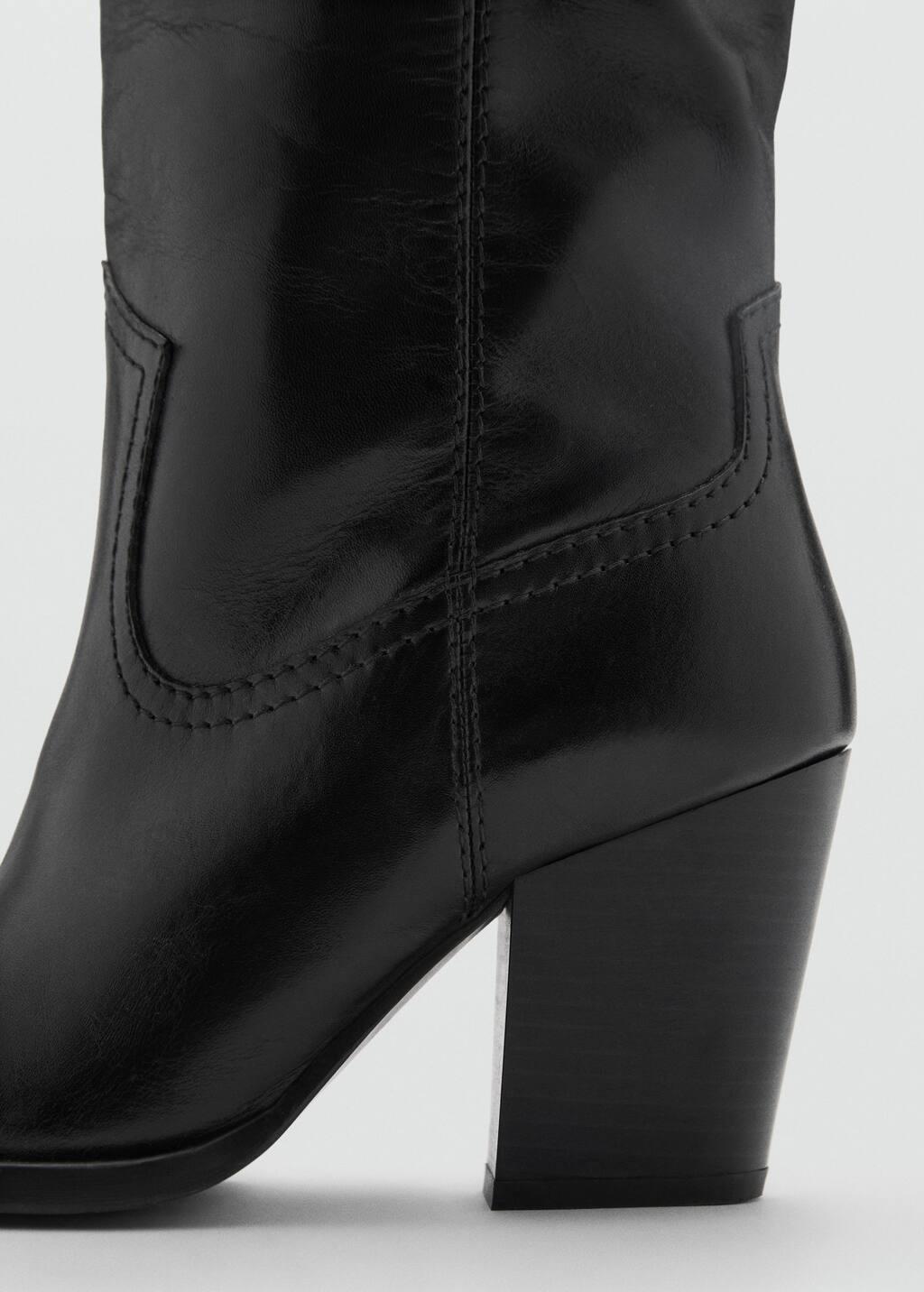Black Cowboy Leather Boots, , large image number 1