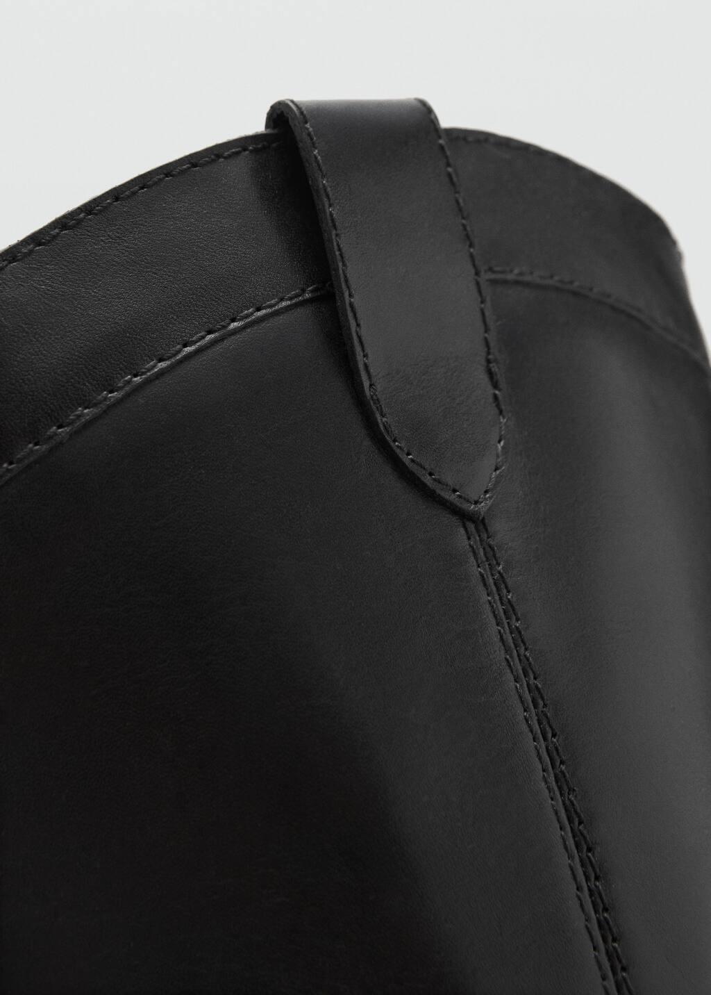 Black Cowboy Leather Boots, , large image number 4
