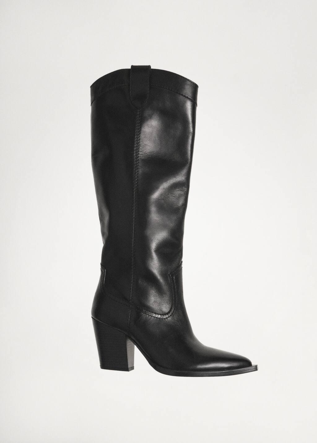 Black Cowboy Leather Boots, , large image number 5