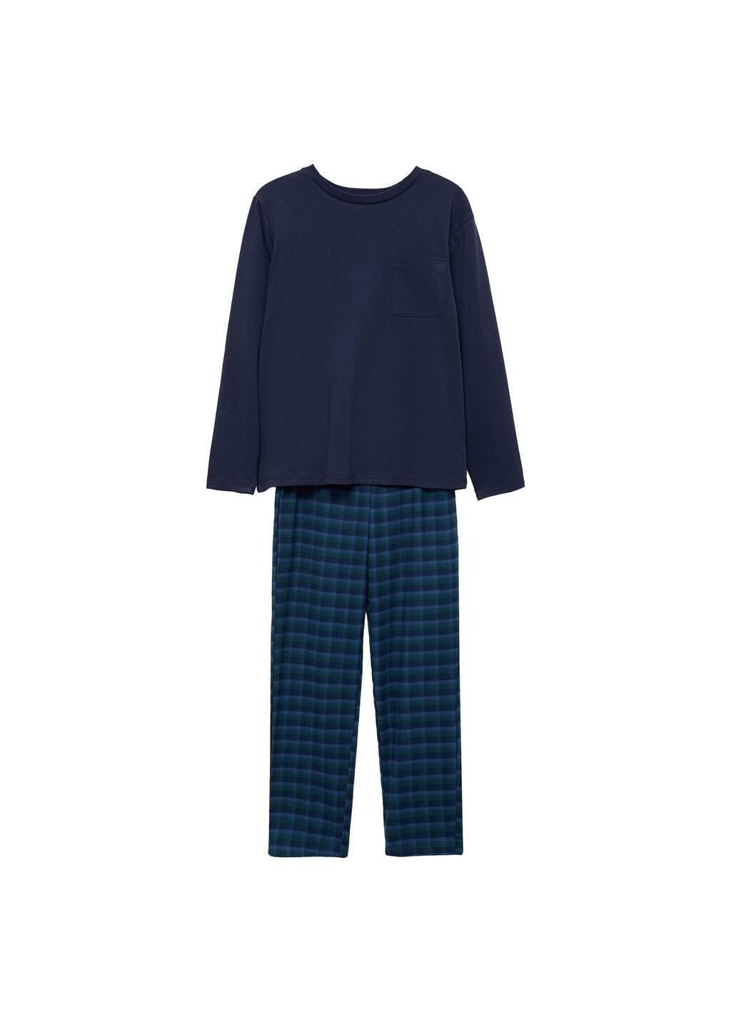 Blue Printed Long Pyjamas, Kids Boy, , large image number 0