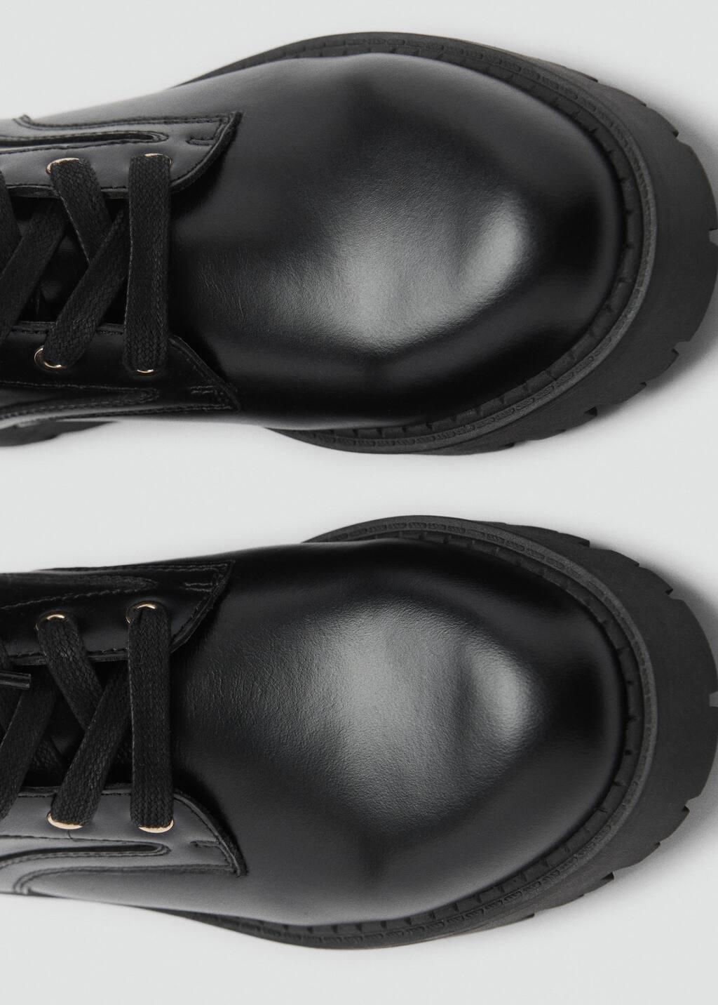 Black Lace-Up Leather Boots, , large image number 4