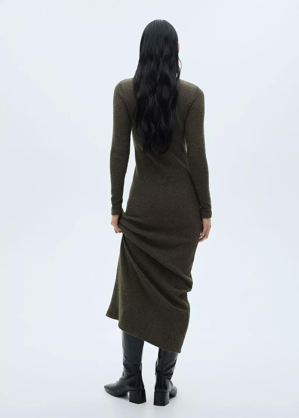 Green Knitted Turtleneck Dress, , large image number 5