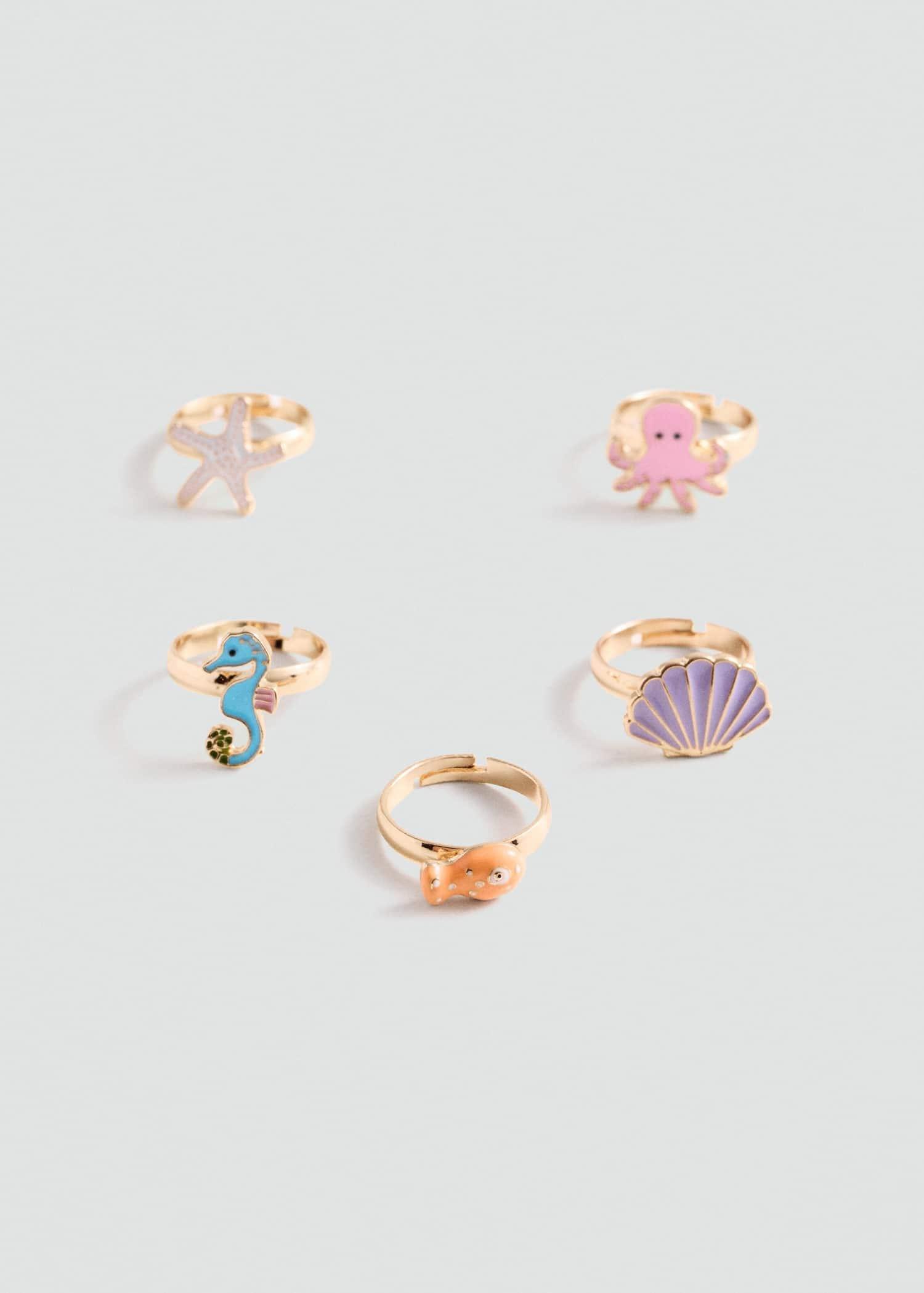 Silver Combined Rings - Set Of 5, Kids Girls, Silver, large image number 3