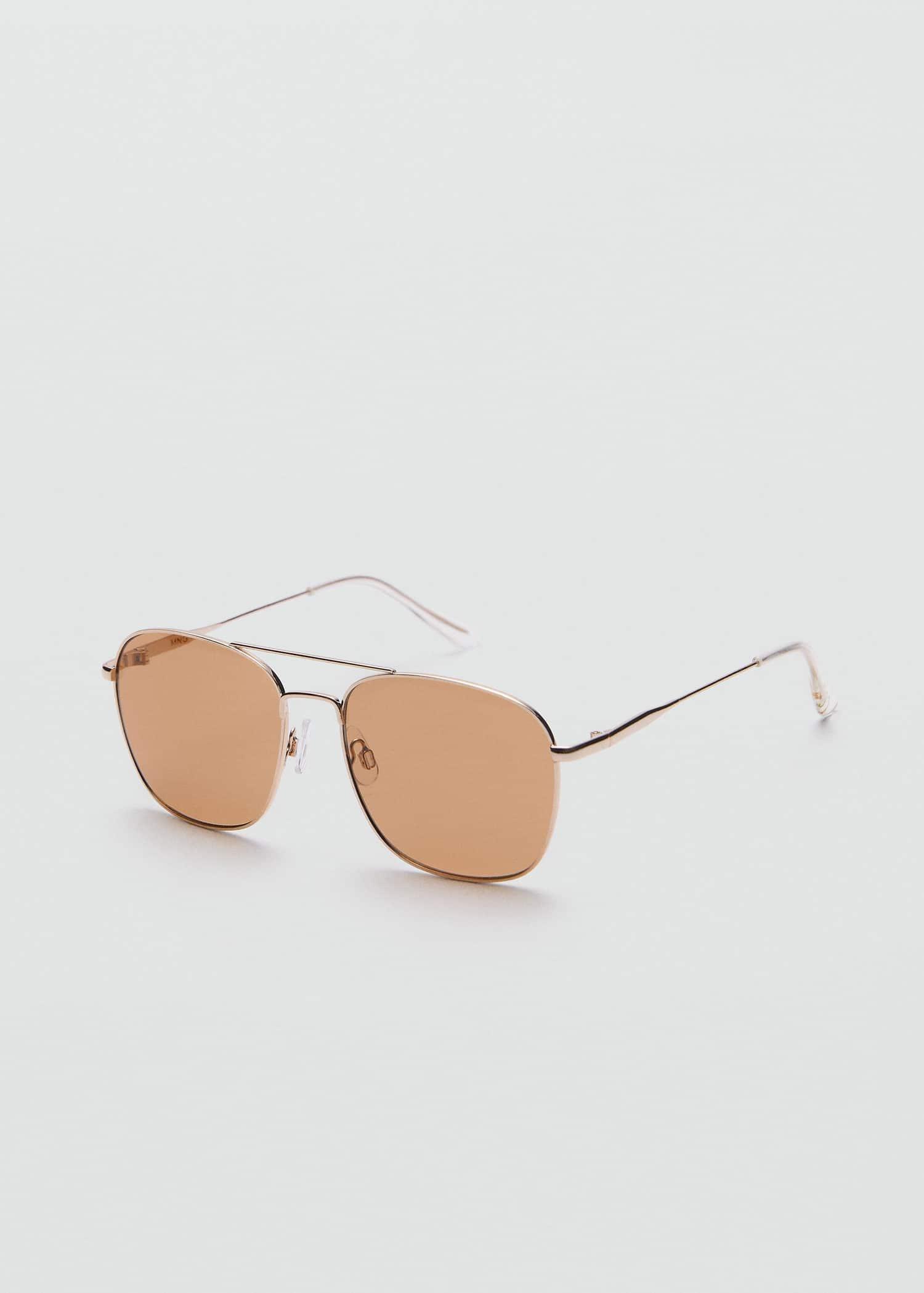 Gold Metallic Frame Sunglasses, Gold, large image number 0