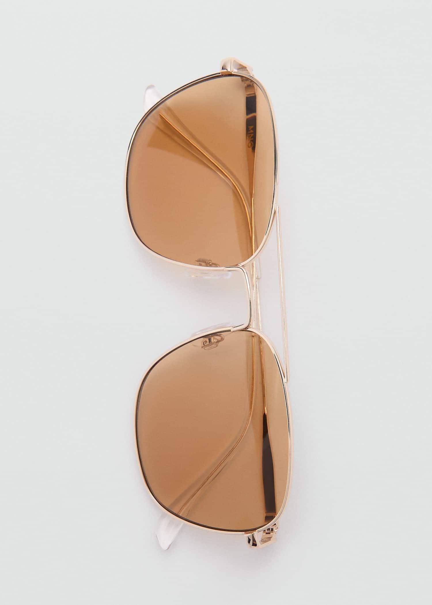Gold Metallic Frame Sunglasses, Gold, large image number 2