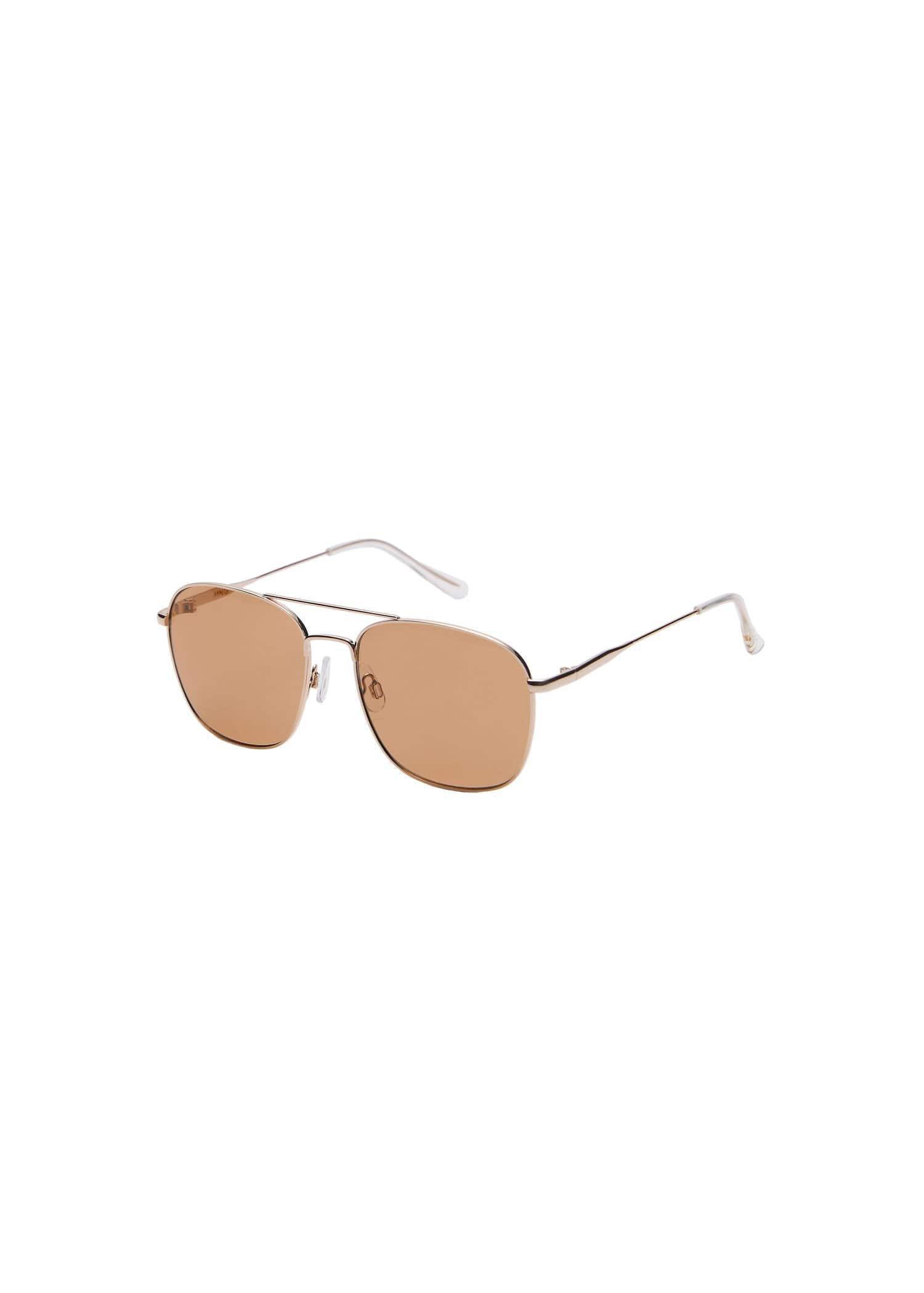 Gold Metallic Frame Sunglasses, Gold, large image number 3