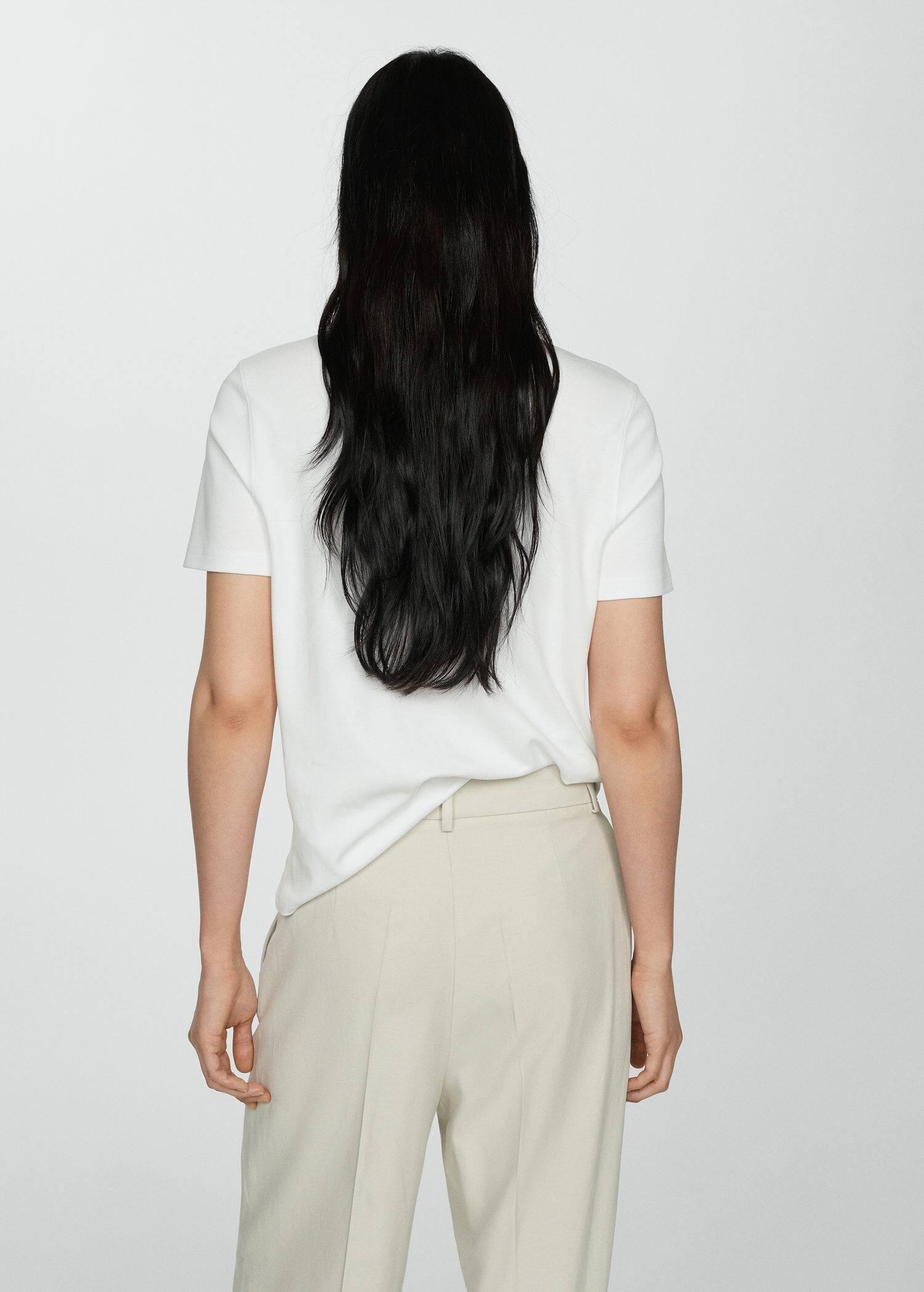 White Short-Sleeved Cotton T-Shirt, , large image number 2