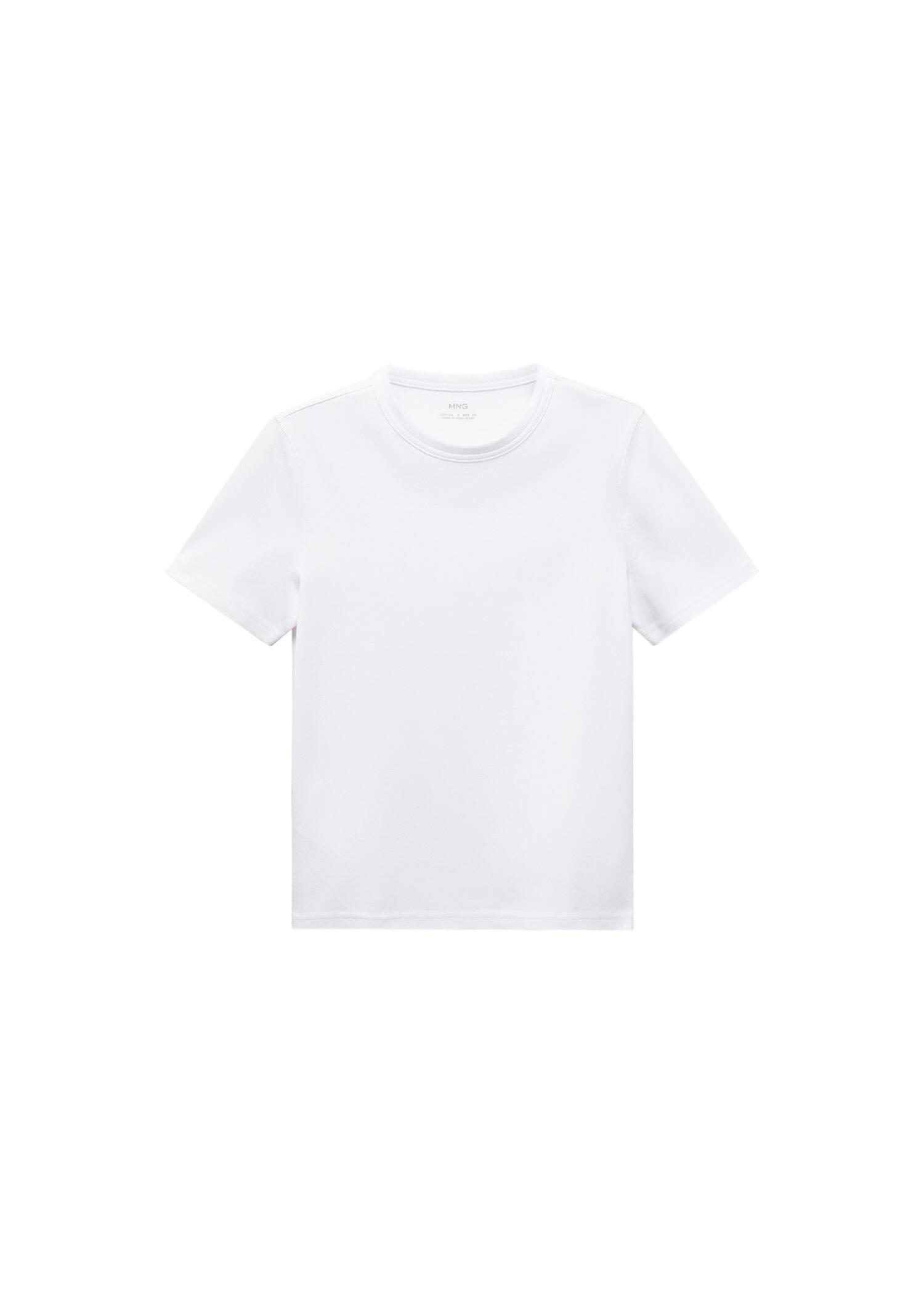 White Short-Sleeved Cotton T-Shirt, , large image number 3