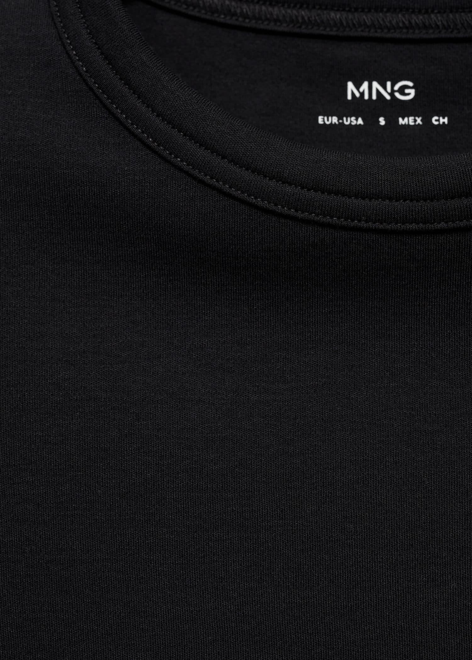 Black Short-Sleeved Cotton T-Shirt, , large image number 2