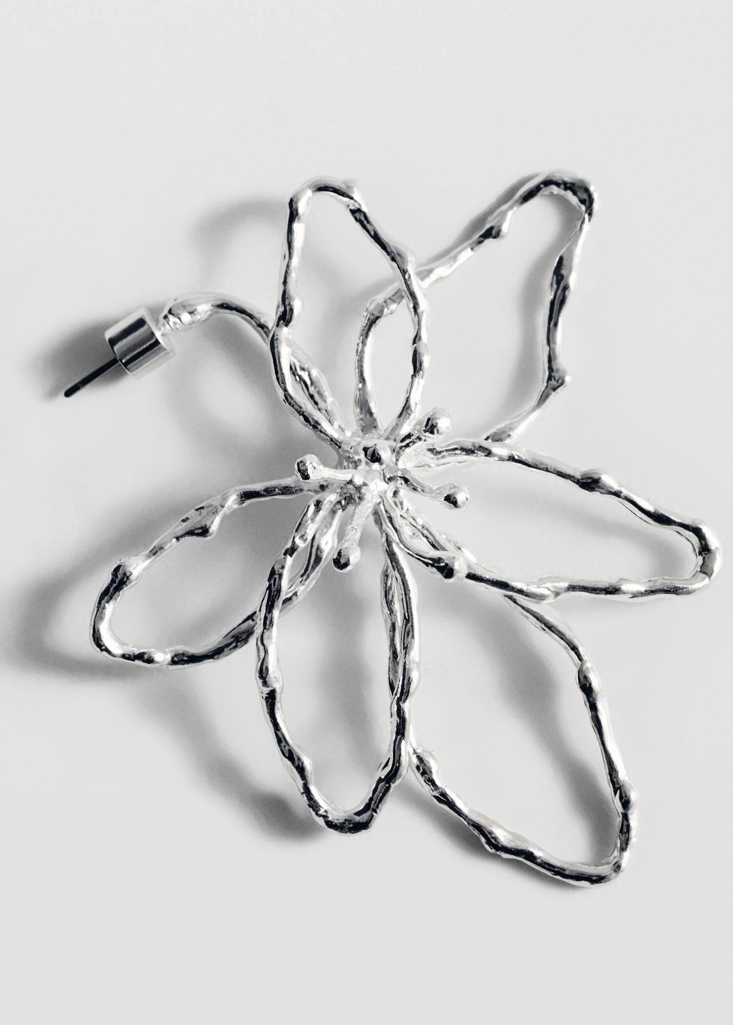 Silver Maxi Flower Earrings, Silver, large image number 1