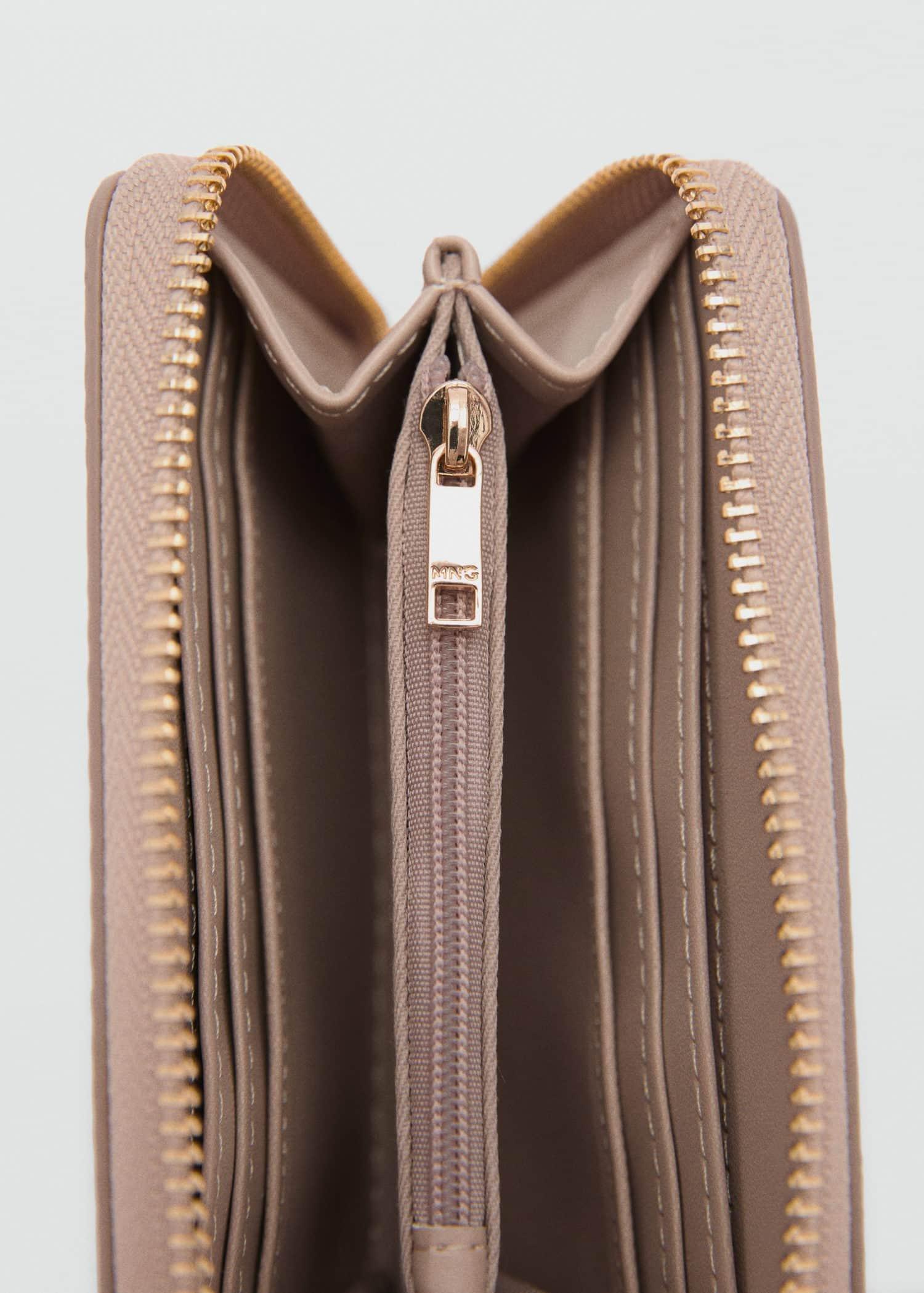 Brown Lt Pastel Crocodile-Effect Purse, Light Pastel Brown, large image number 1