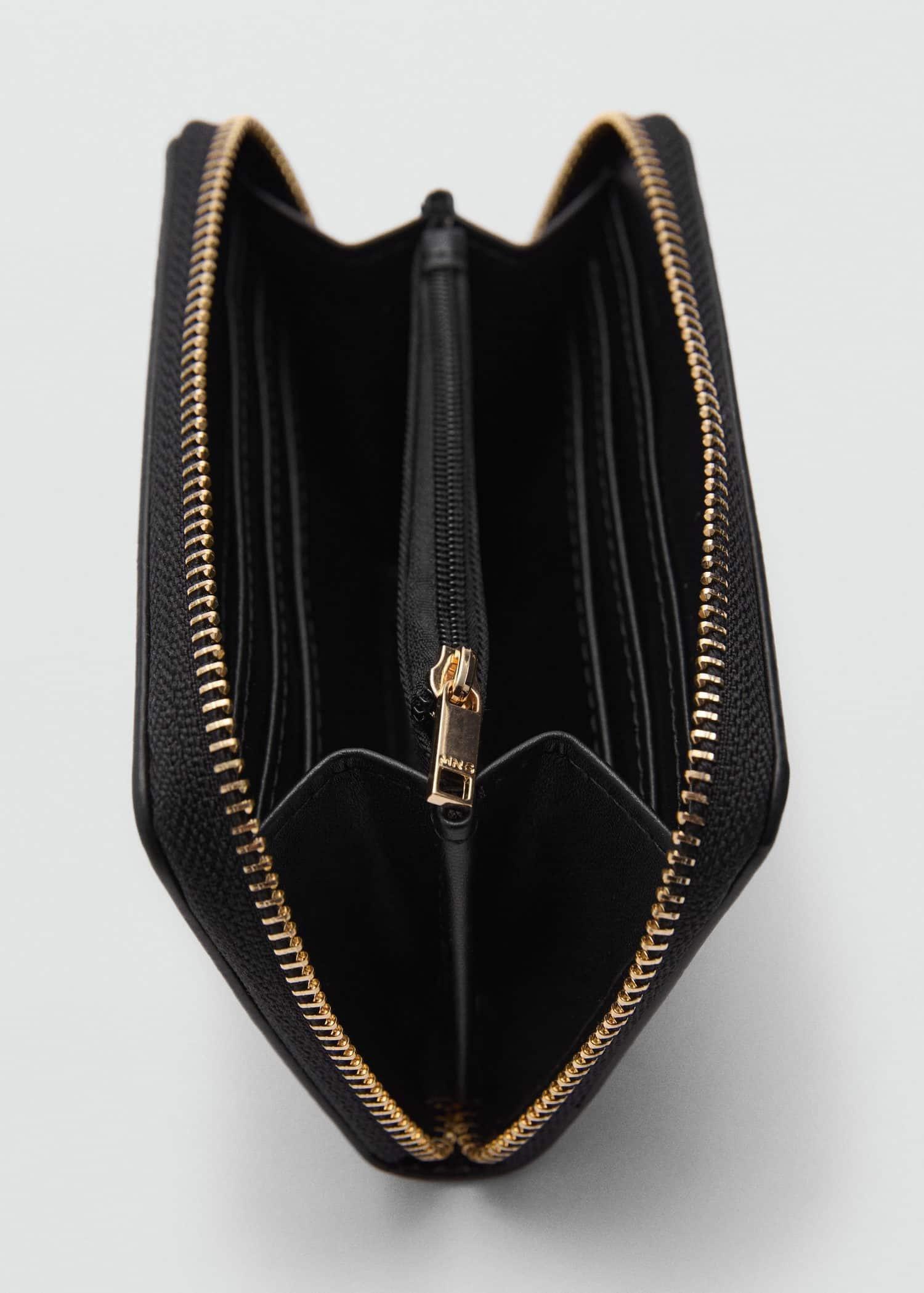 Black Crocodile-Effect Purse, , large image number 1