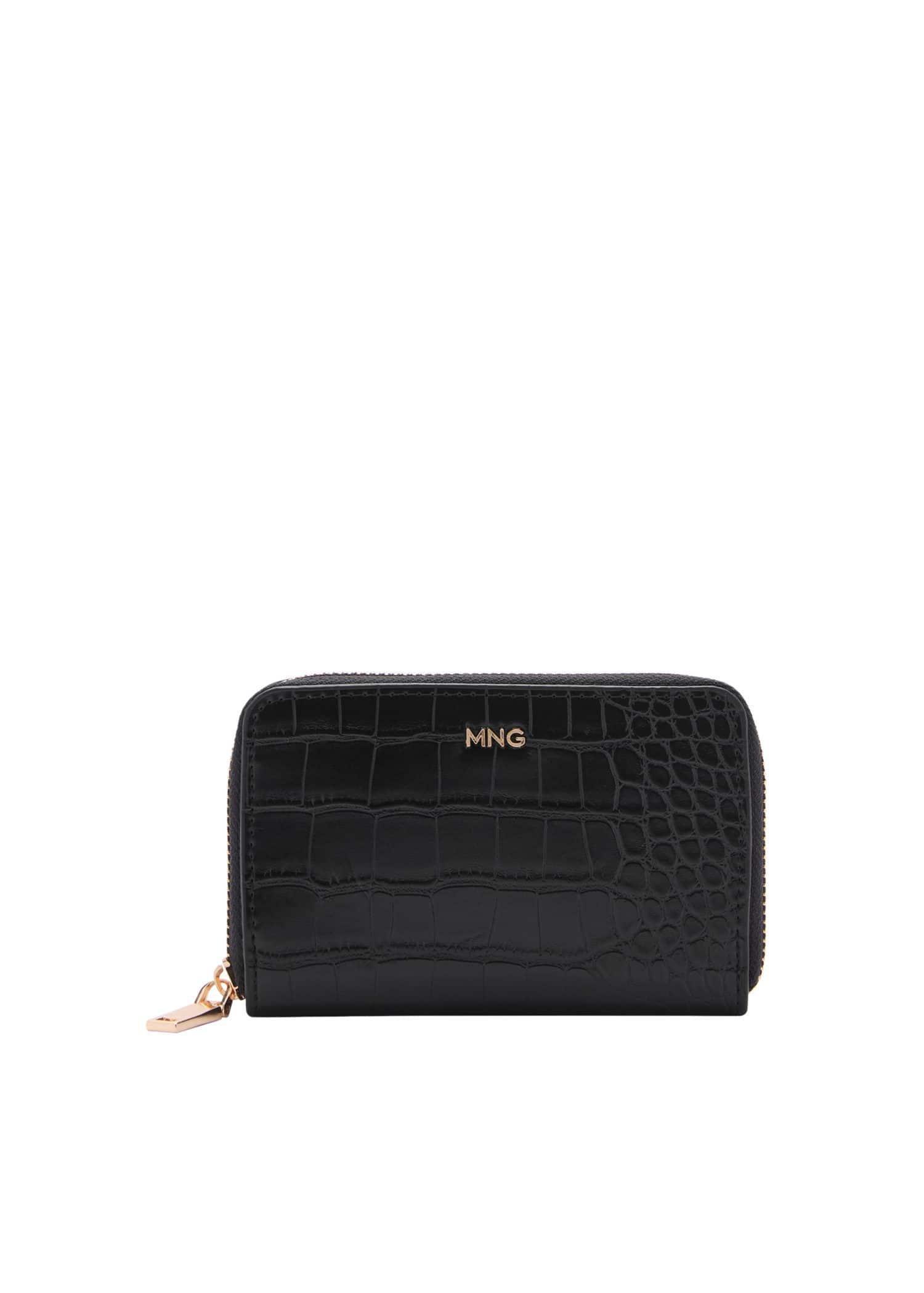Black Crocodile-Effect Purse, , large image number 3