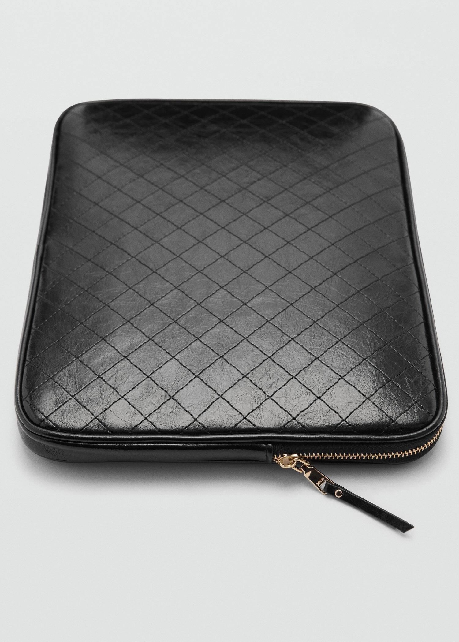Black Quilted Pouch, Black, large image number 0