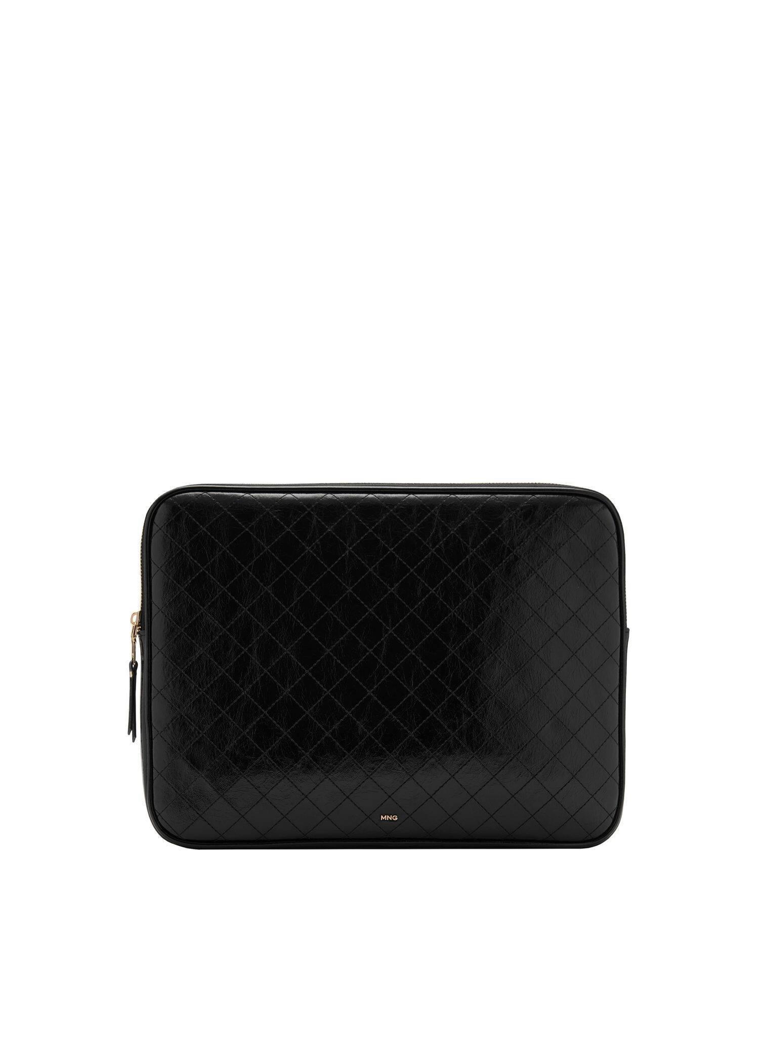Black Quilted Pouch, Black, large image number 3