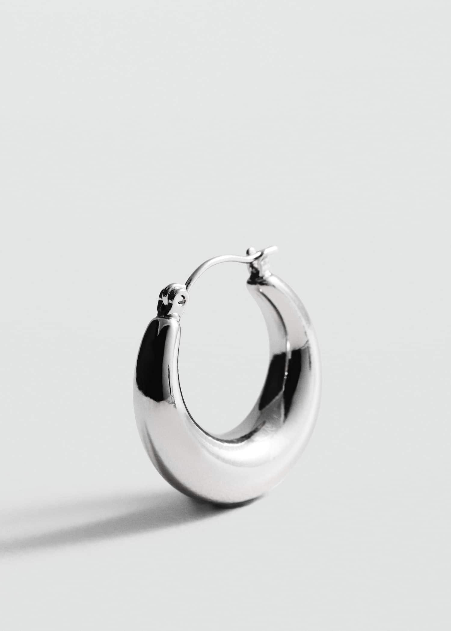 Silver Volume Hoop Earrings, , large