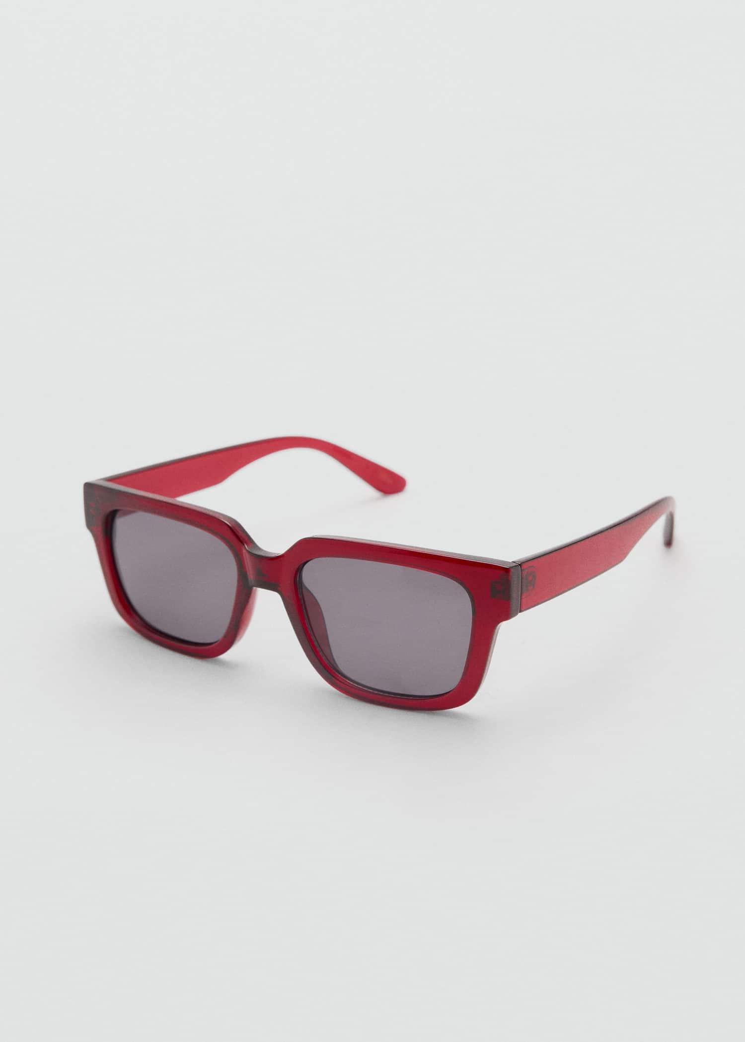 Red Squared Frame Sunglasses, Red, large image number 0