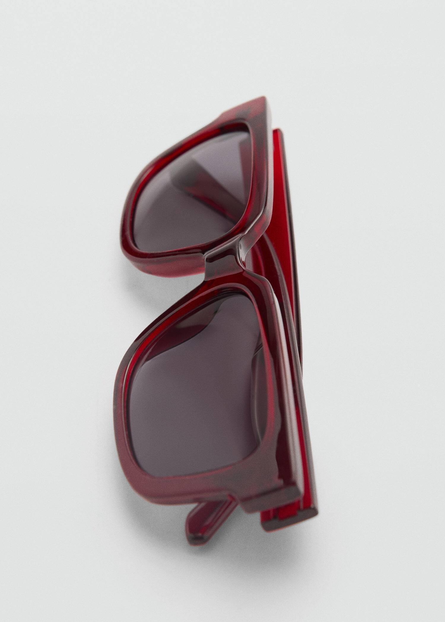 Red Squared Frame Sunglasses, Red, large image number 2