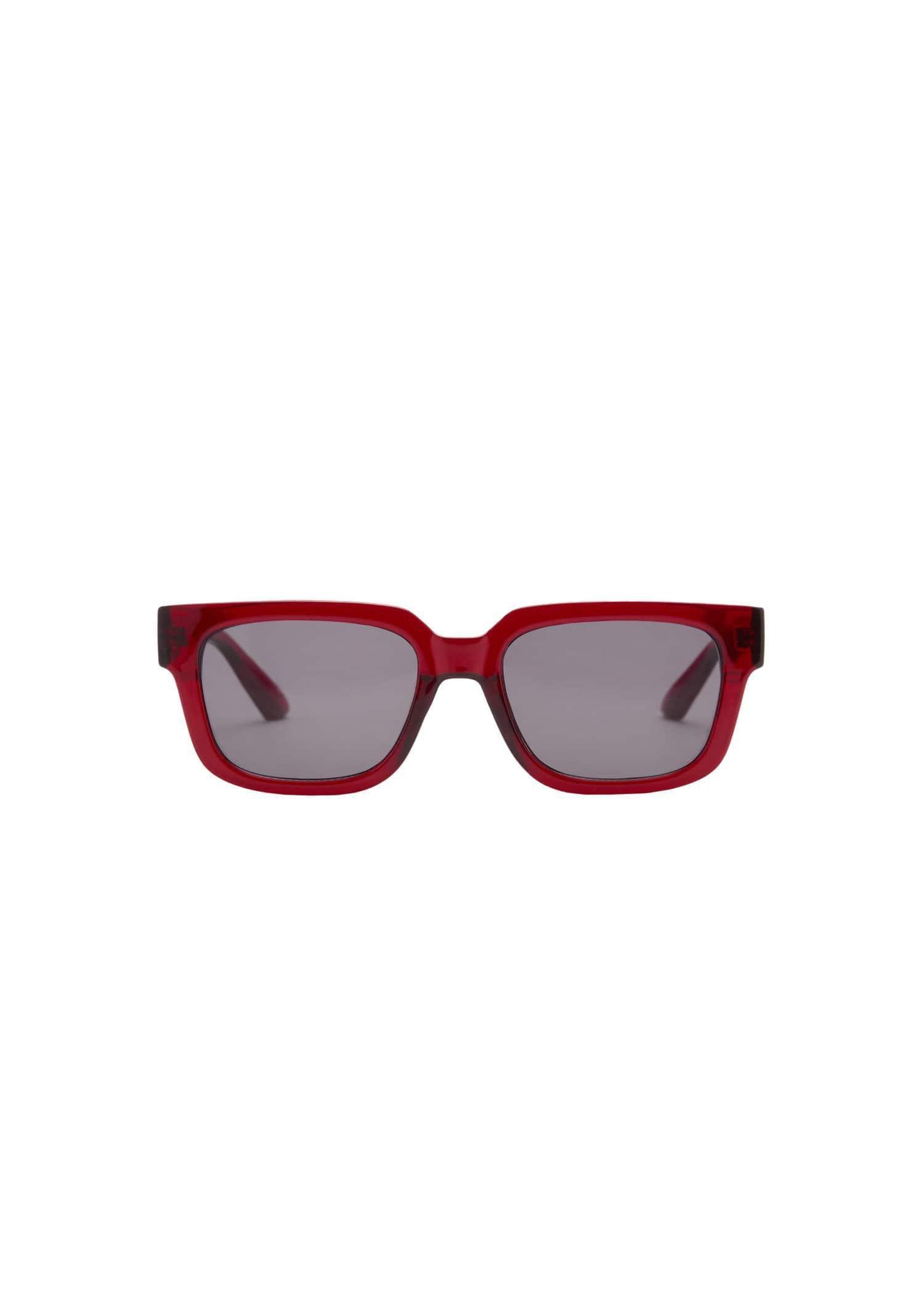 Red Squared Frame Sunglasses, Red, large image number 3