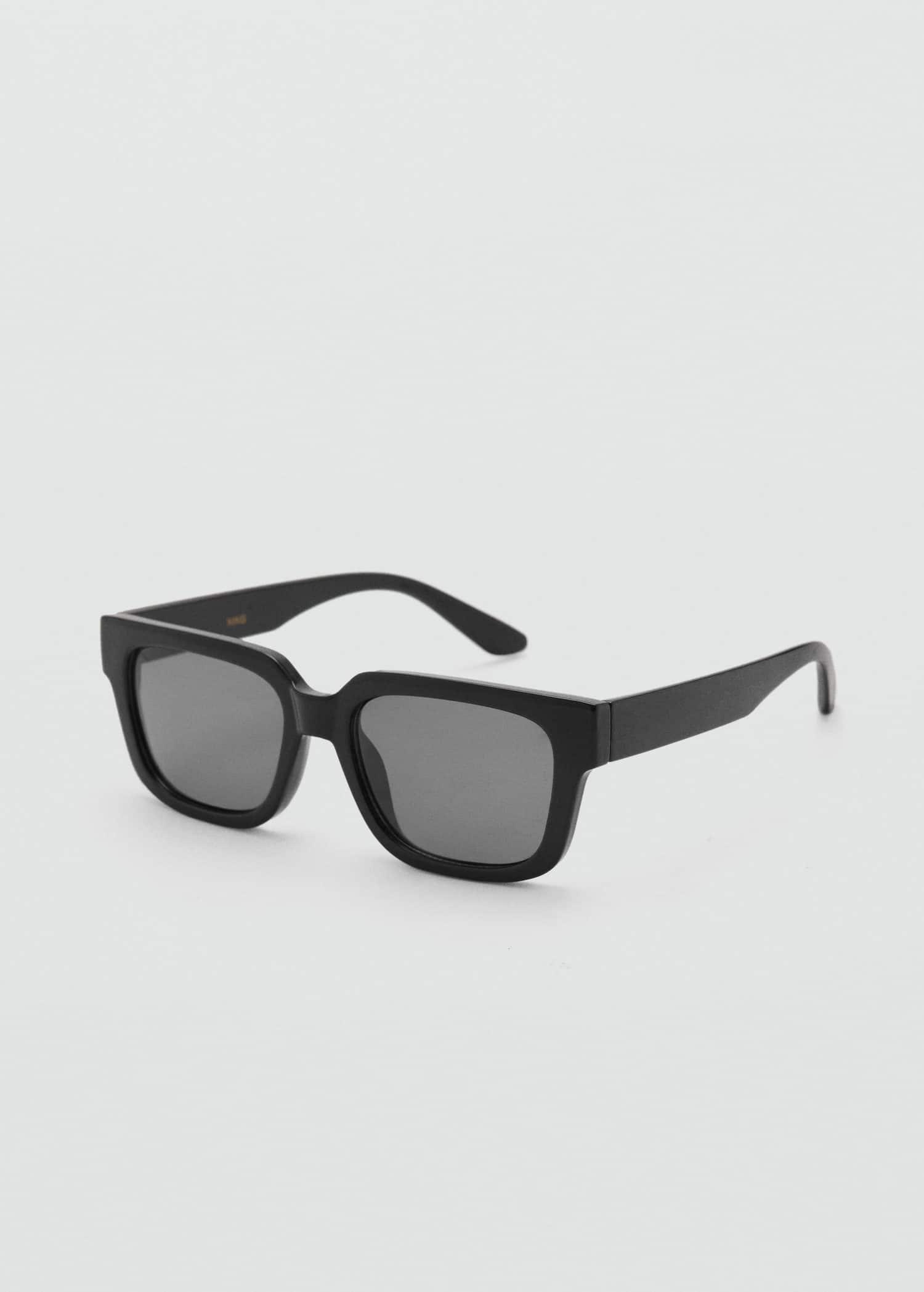 Black Squared Frame Sunglasses, Black, large image number 0